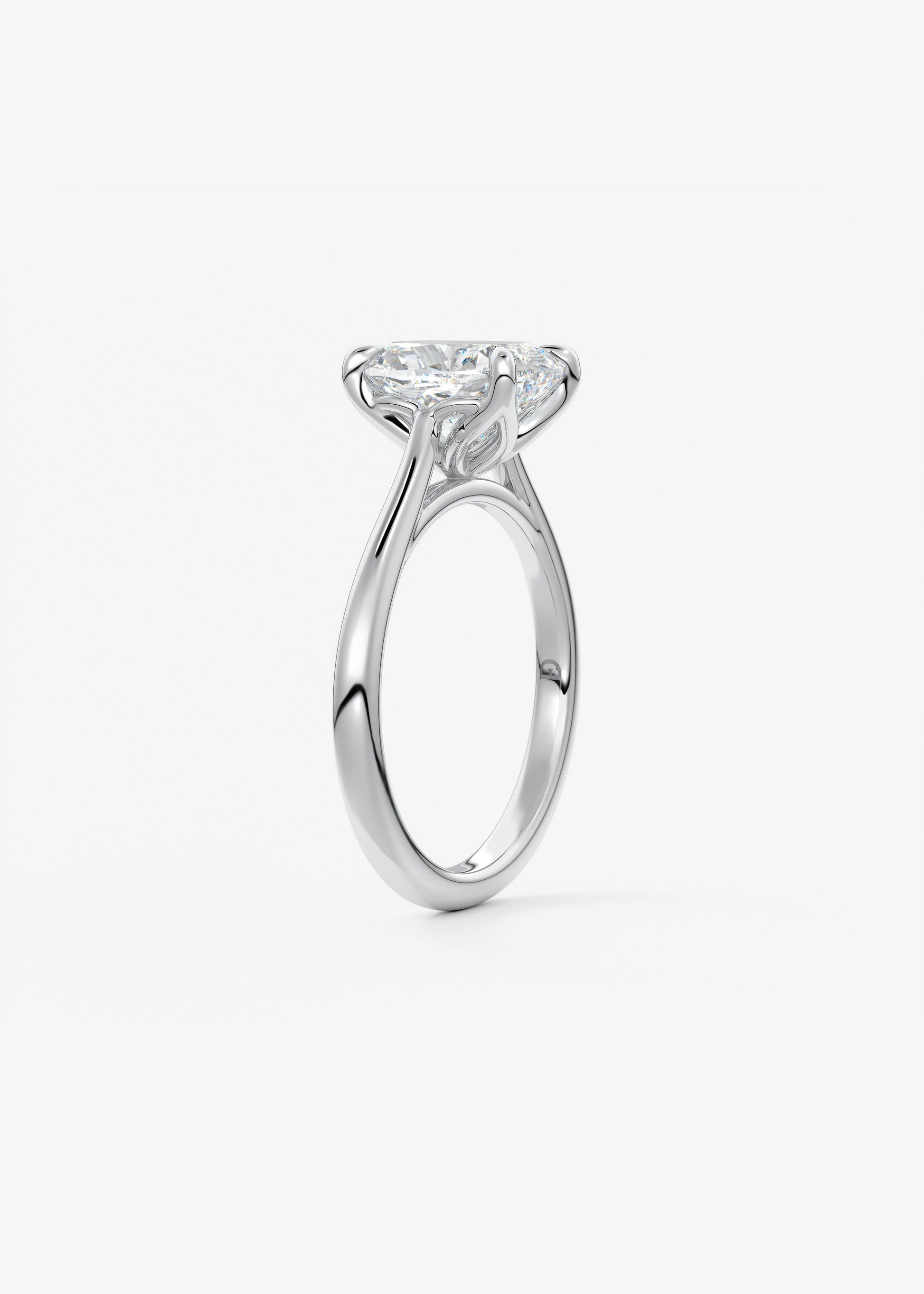 Oval Solitaire With Raised Basket Gallery Lab Grown Diamond Engagement Ring