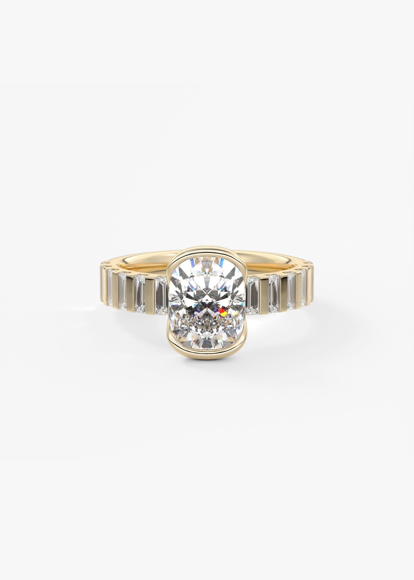 Oval Solitaire With Raised Basket Gallery Lab Grown Diamond Engagement Ring