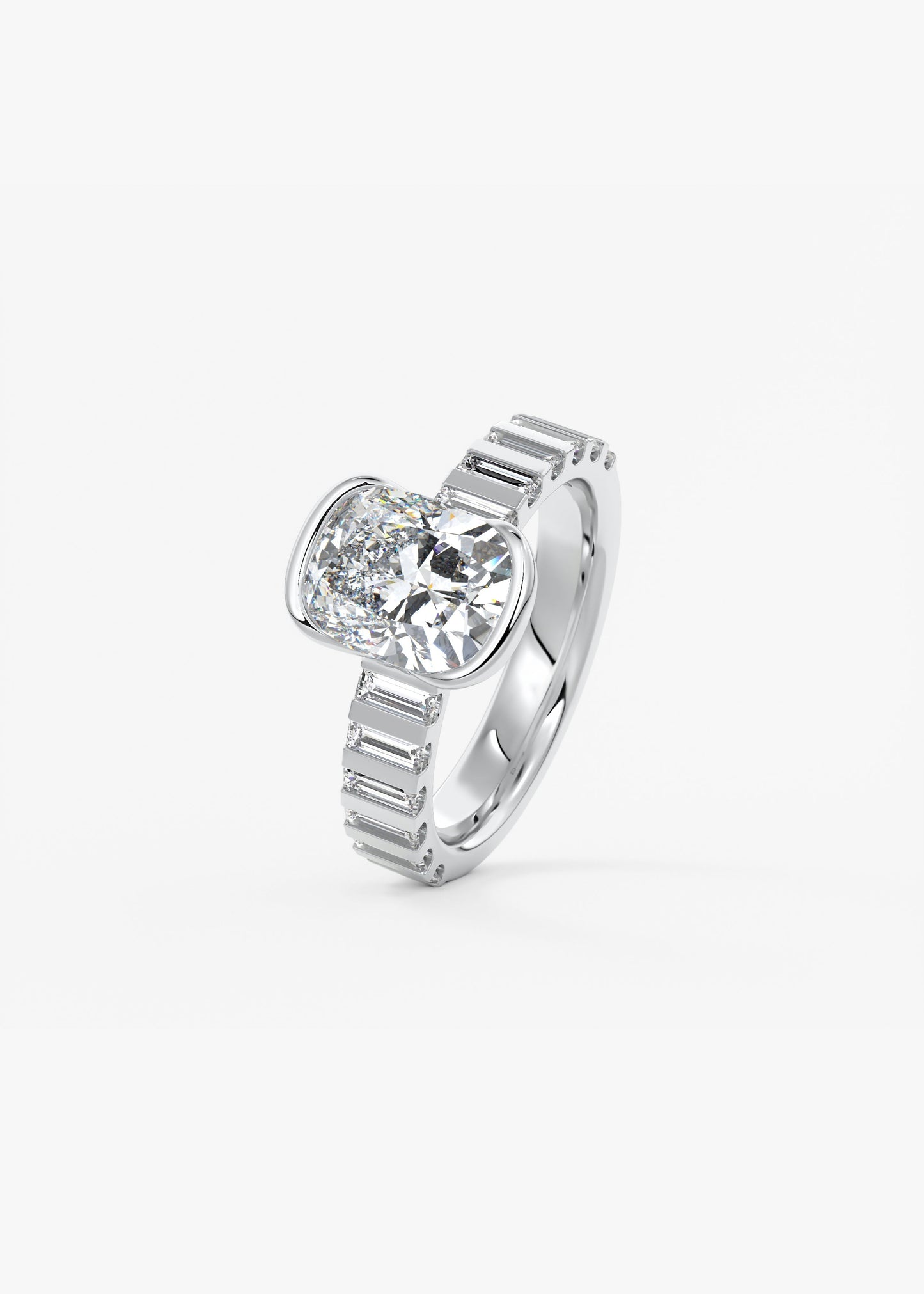 Oval Solitaire With Raised Basket Gallery Lab Grown Diamond Engagement Ring