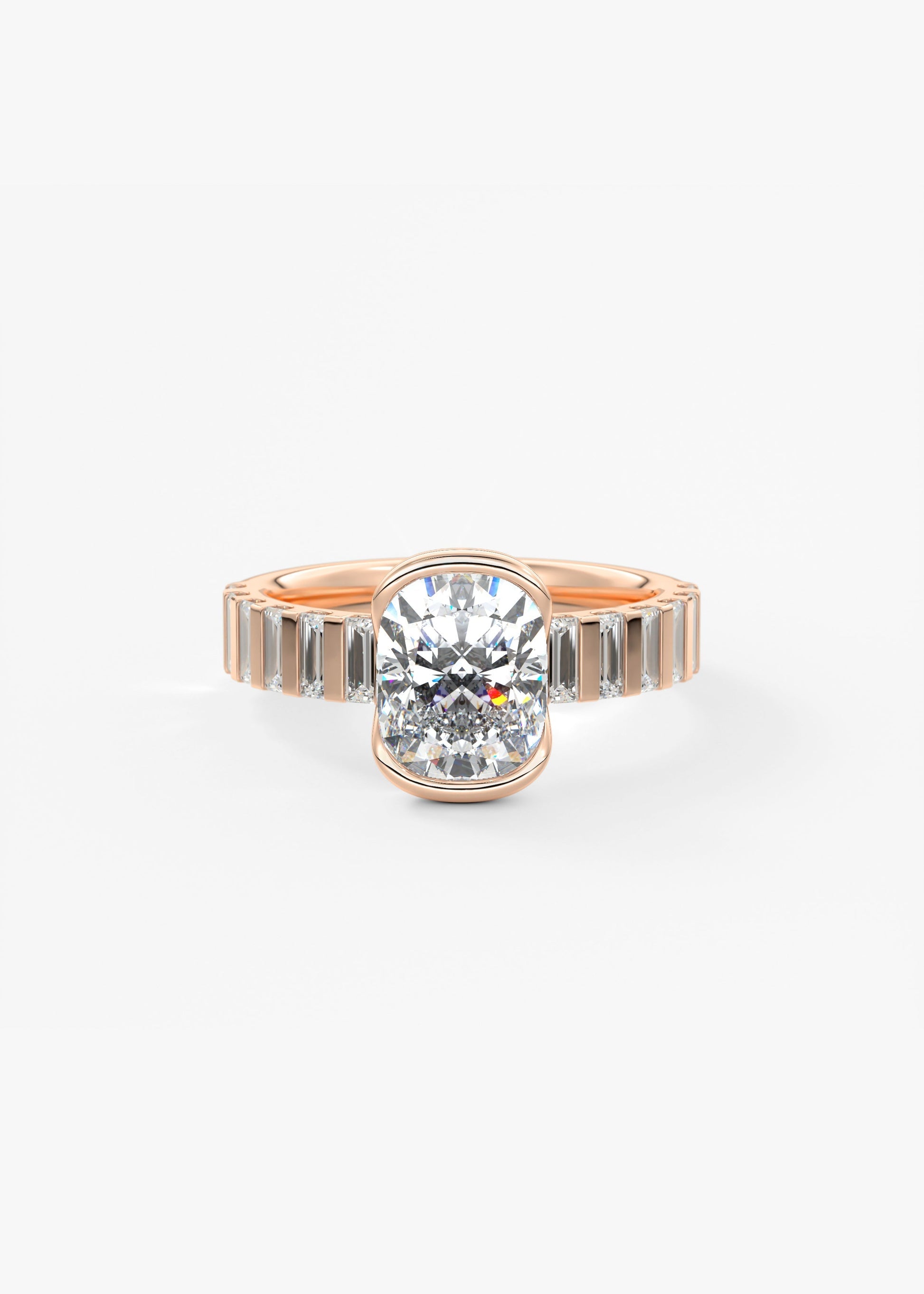 Oval Solitaire With Raised Basket Gallery Lab Grown Diamond Engagement Ring