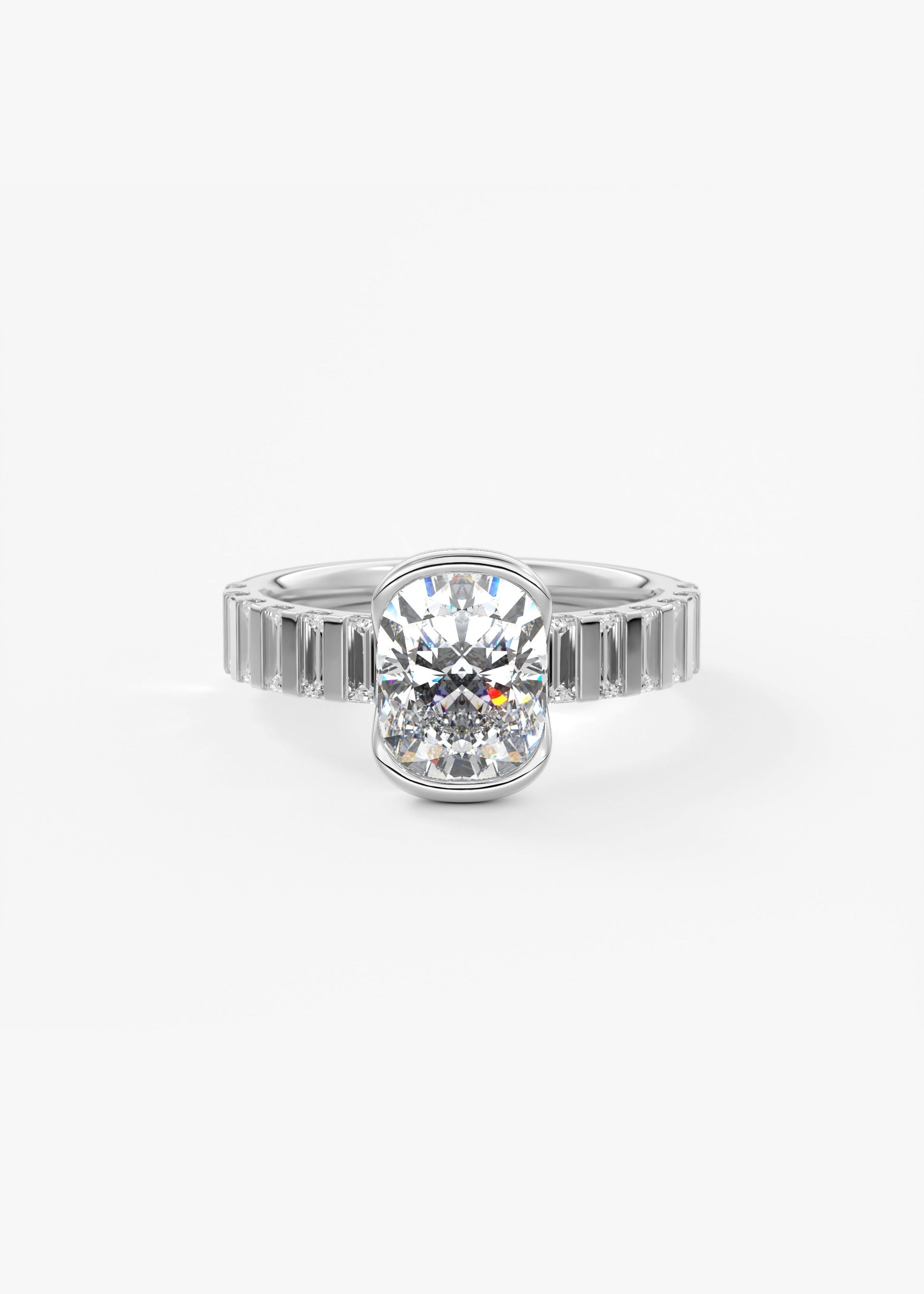 Oval Solitaire With Raised Basket Gallery Lab Grown Diamond Engagement Ring
