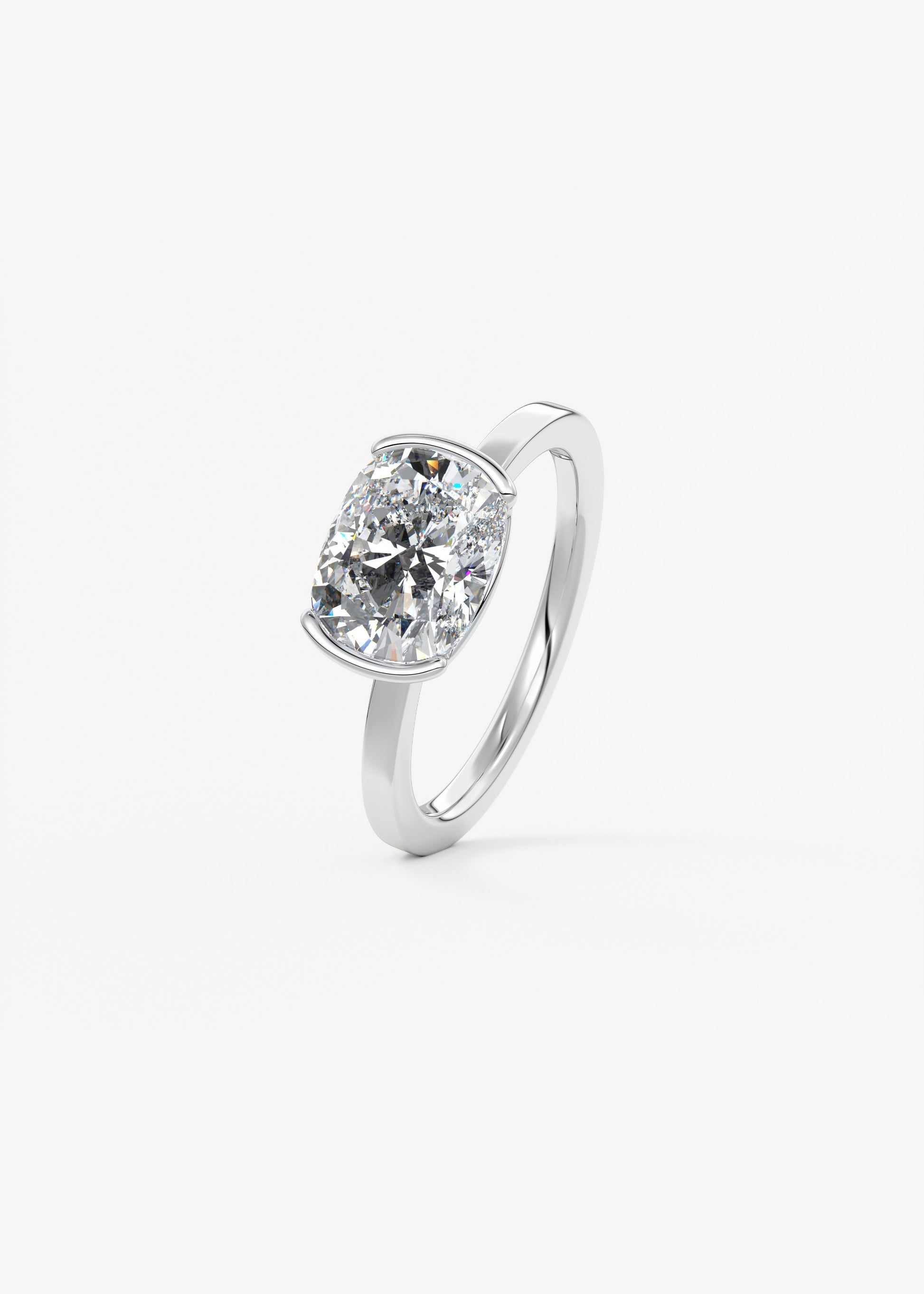 Oval Solitaire With Raised Basket Gallery Lab Grown Diamond Engagement Ring