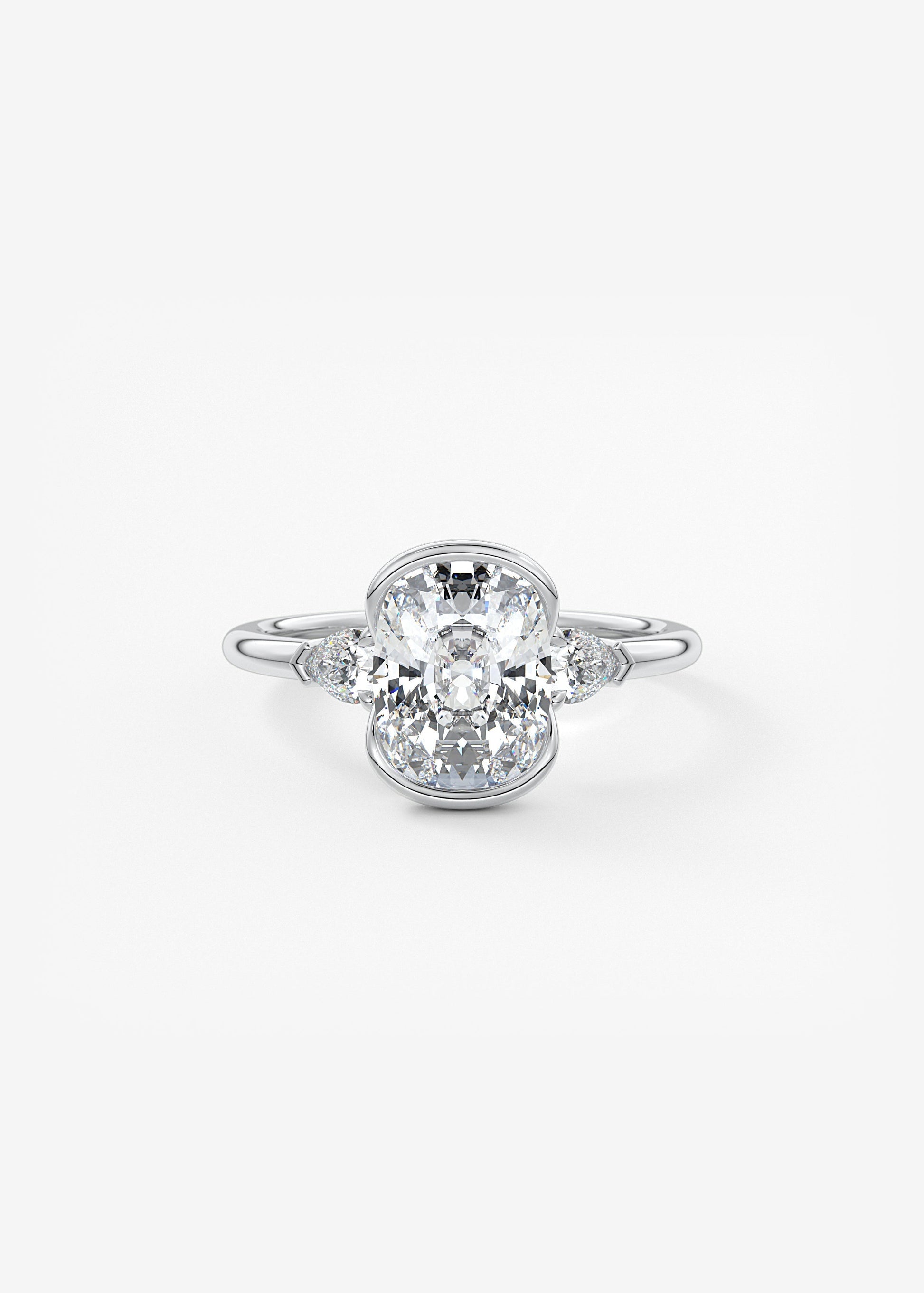 Oval Solitaire With Raised Basket Gallery Lab Grown Diamond Engagement Ring