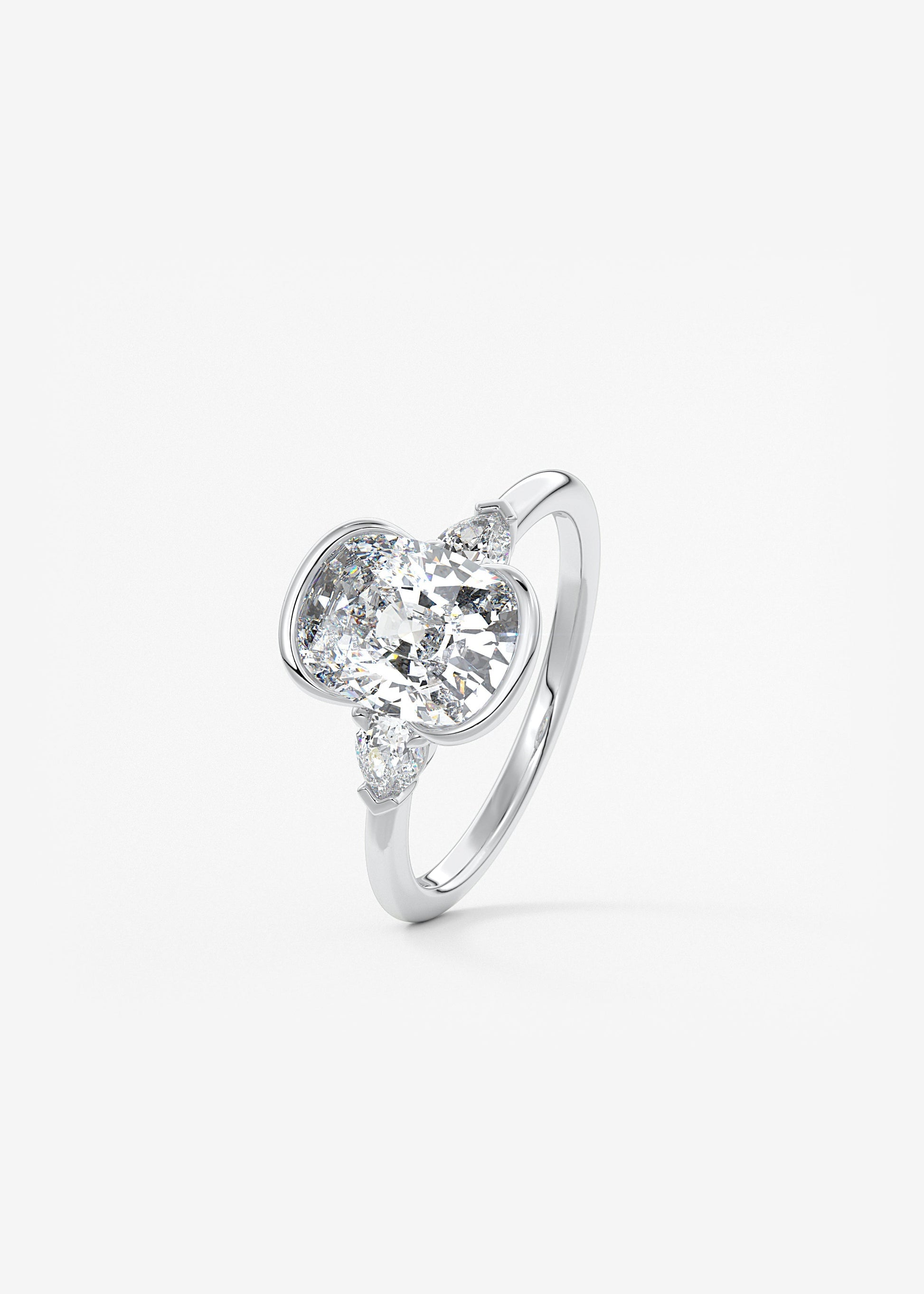 Oval Solitaire With Raised Basket Gallery Lab Grown Diamond Engagement Ring