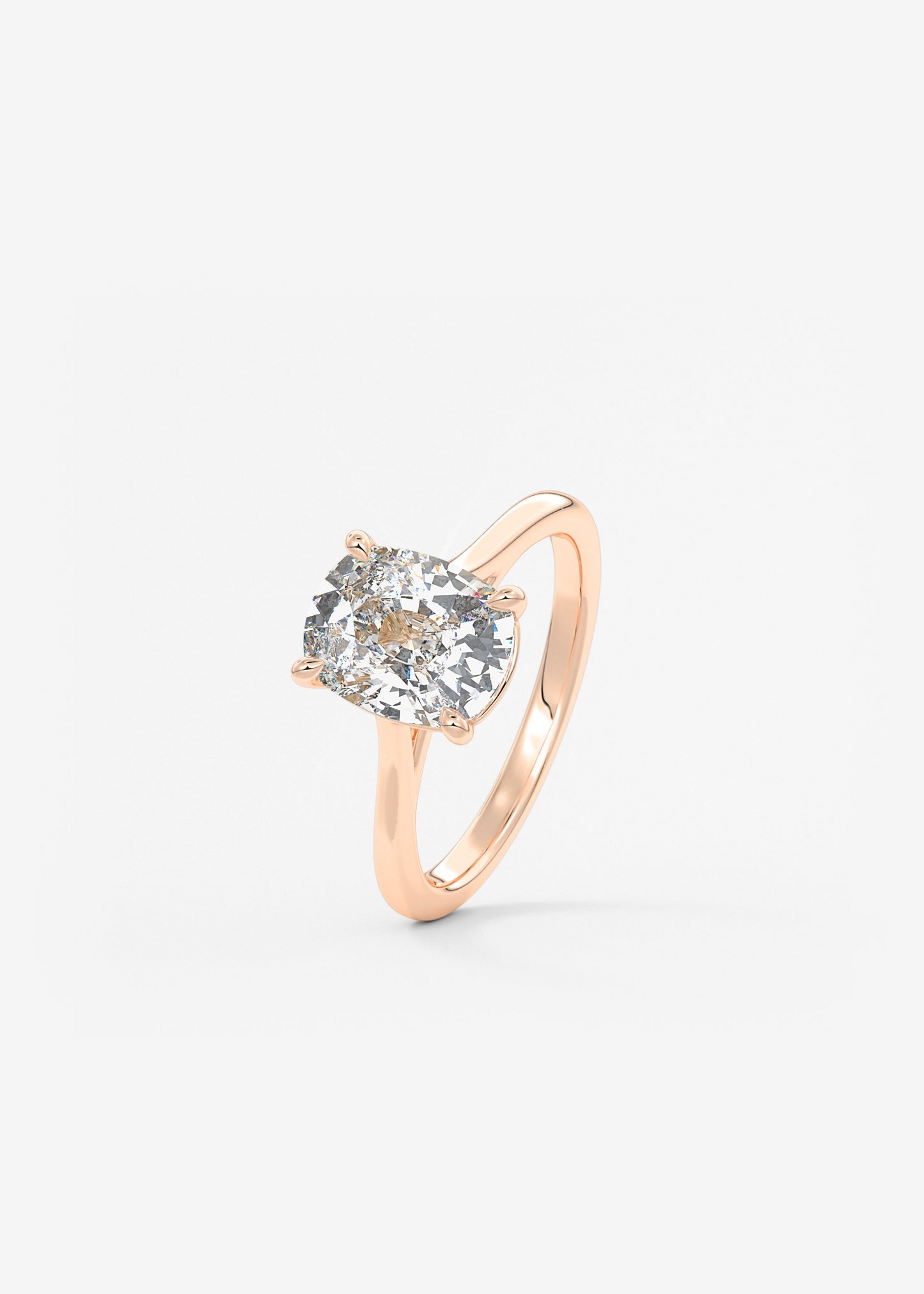 Oval Solitaire With Raised Basket Gallery Lab Grown Diamond Engagement Ring