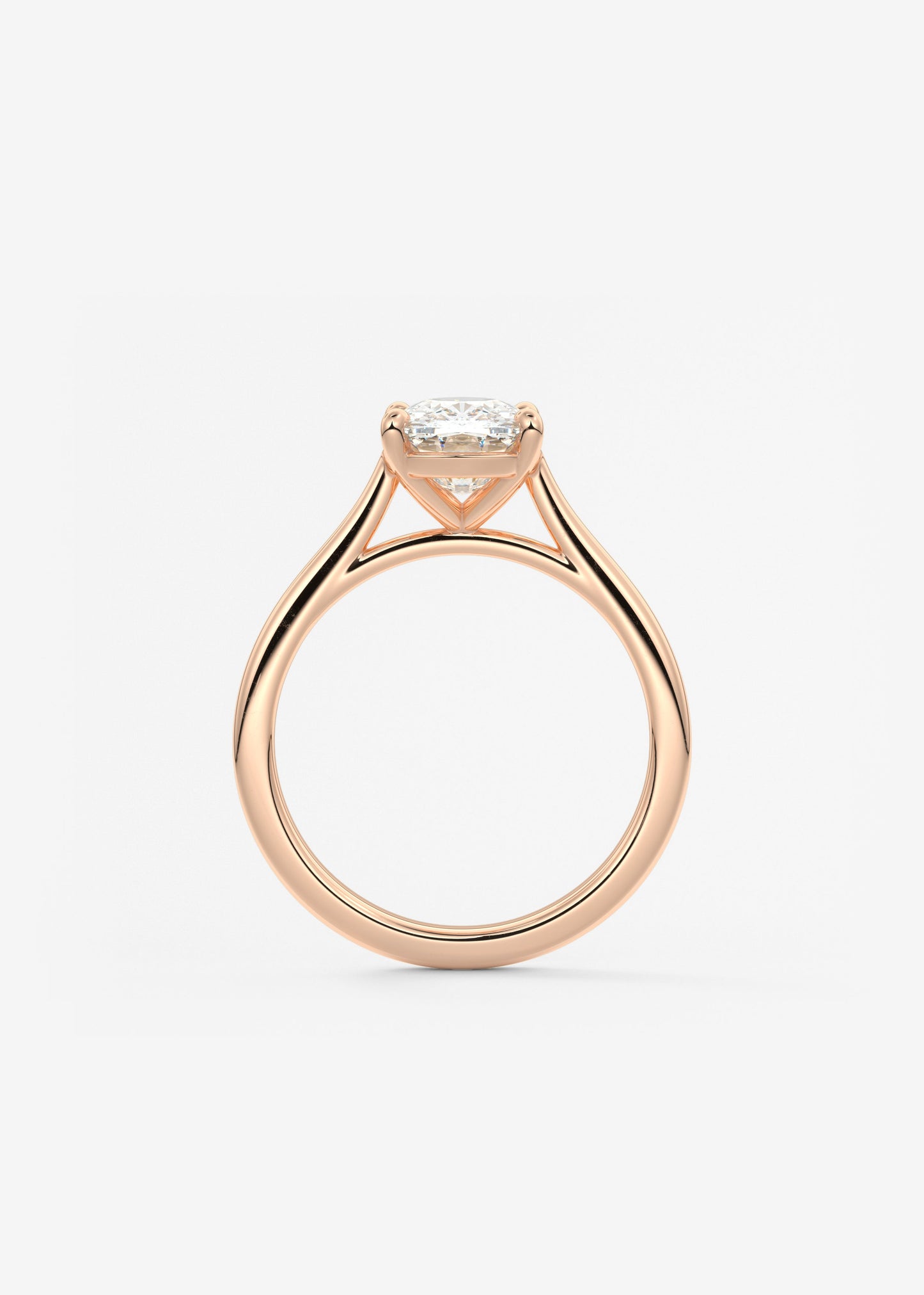 Oval Solitaire With Raised Basket Gallery Lab Grown Diamond Engagement Ring