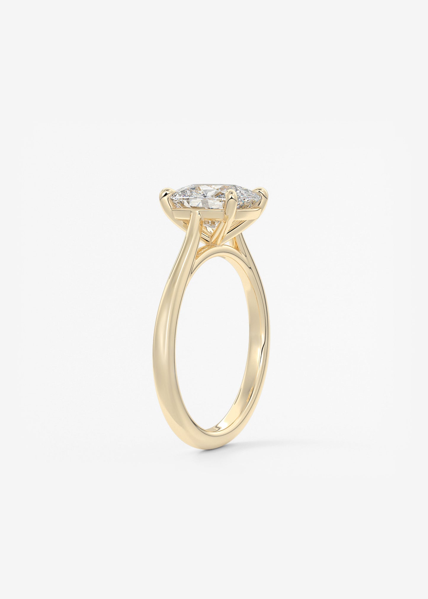 Oval Solitaire With Raised Basket Gallery Lab Grown Diamond Engagement Ring