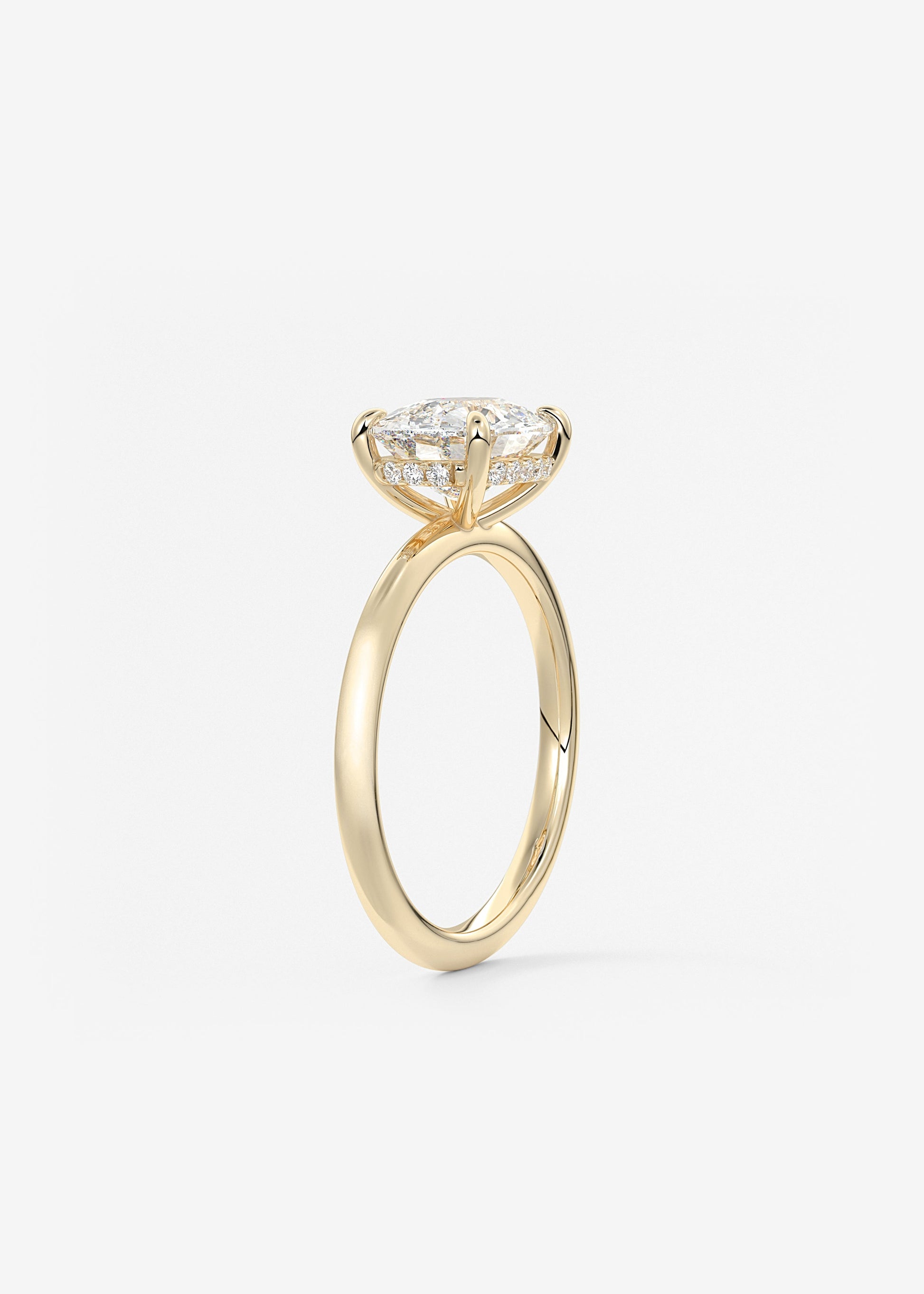 Oval Solitaire With Raised Basket Gallery Lab Grown Diamond Engagement Ring