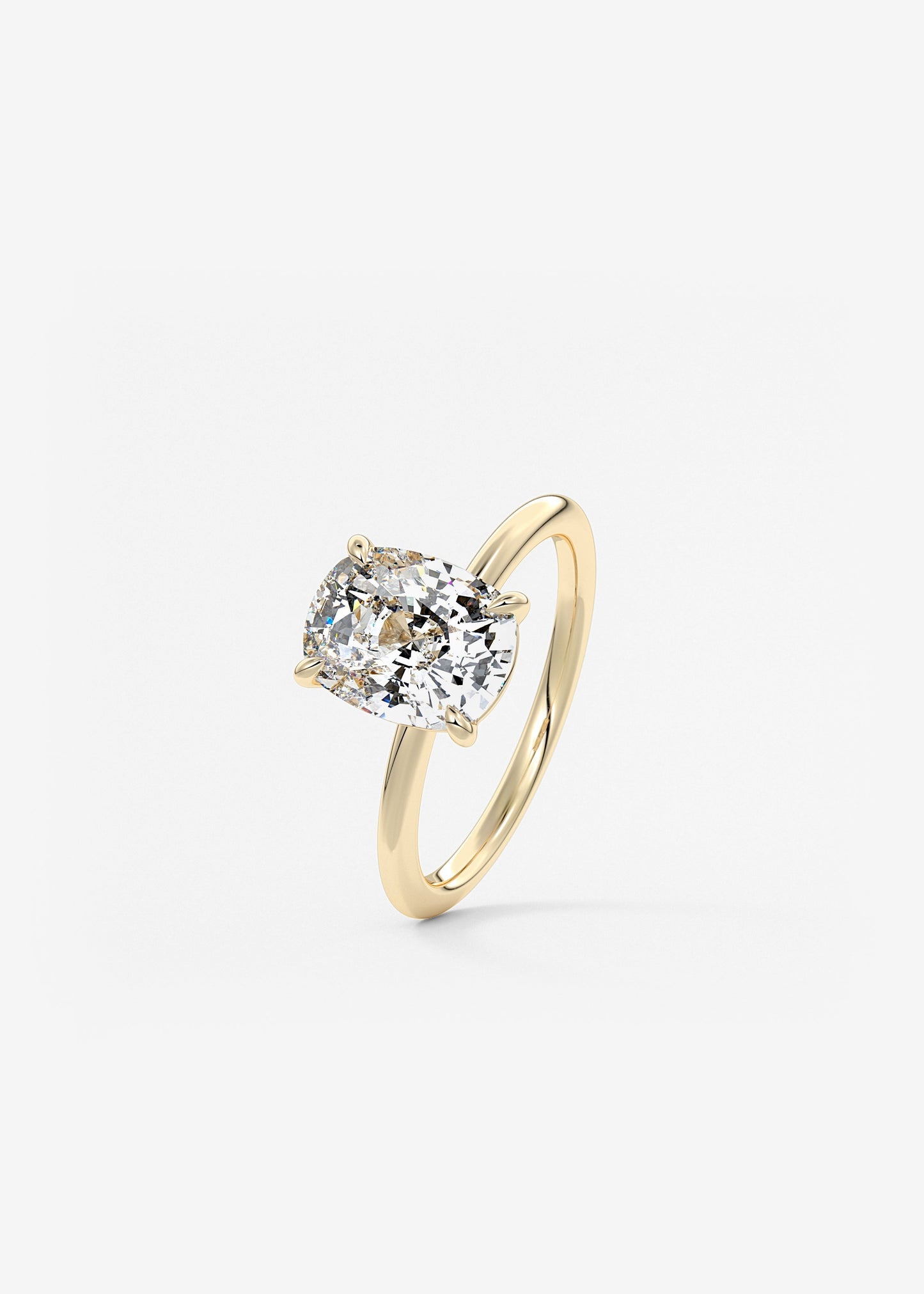 Oval Solitaire With Raised Basket Gallery Lab Grown Diamond Engagement Ring