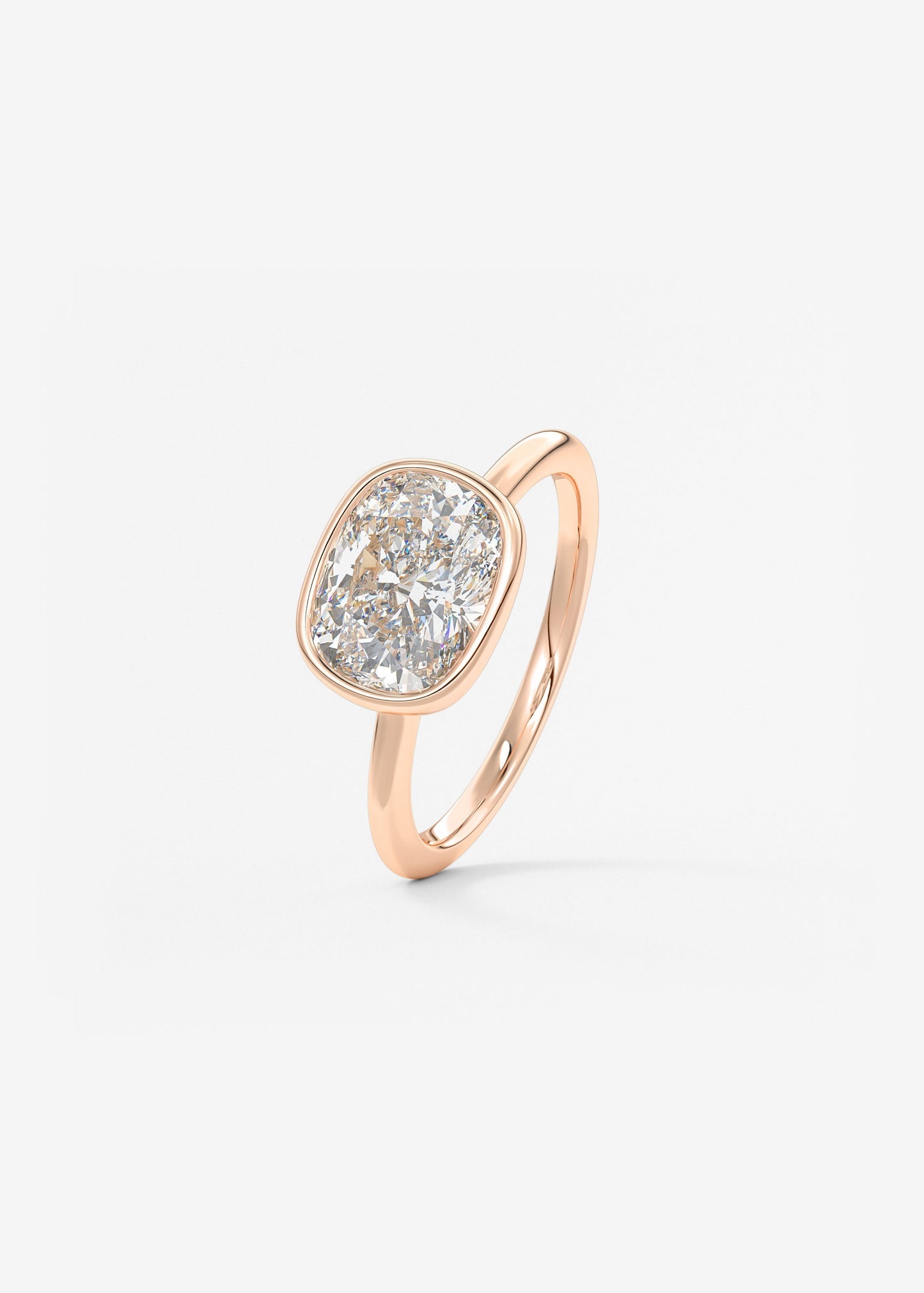 Oval Solitaire With Raised Basket Gallery Lab Grown Diamond Engagement Ring