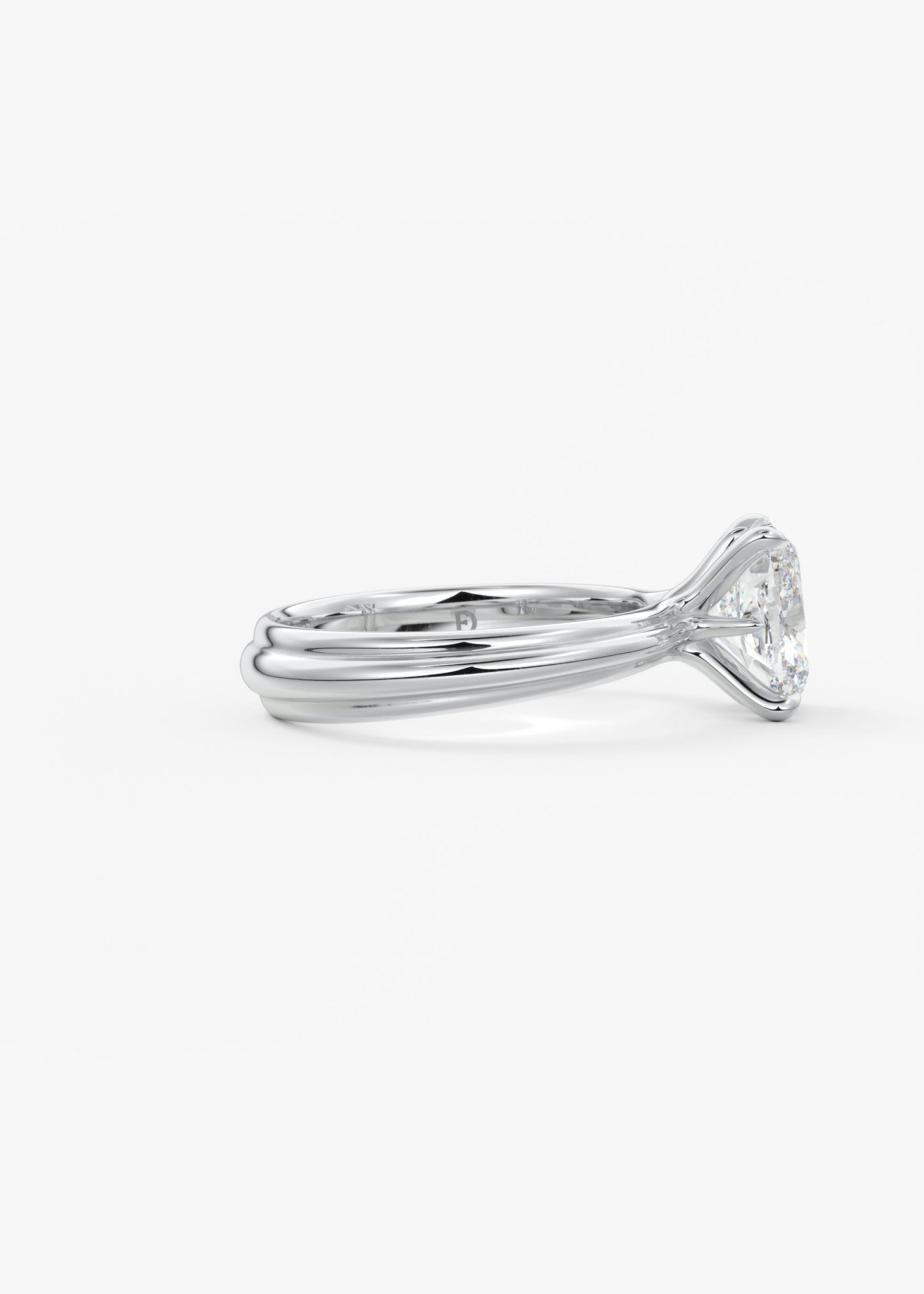 Oval Solitaire With Raised Basket Gallery Lab Grown Diamond Engagement Ring