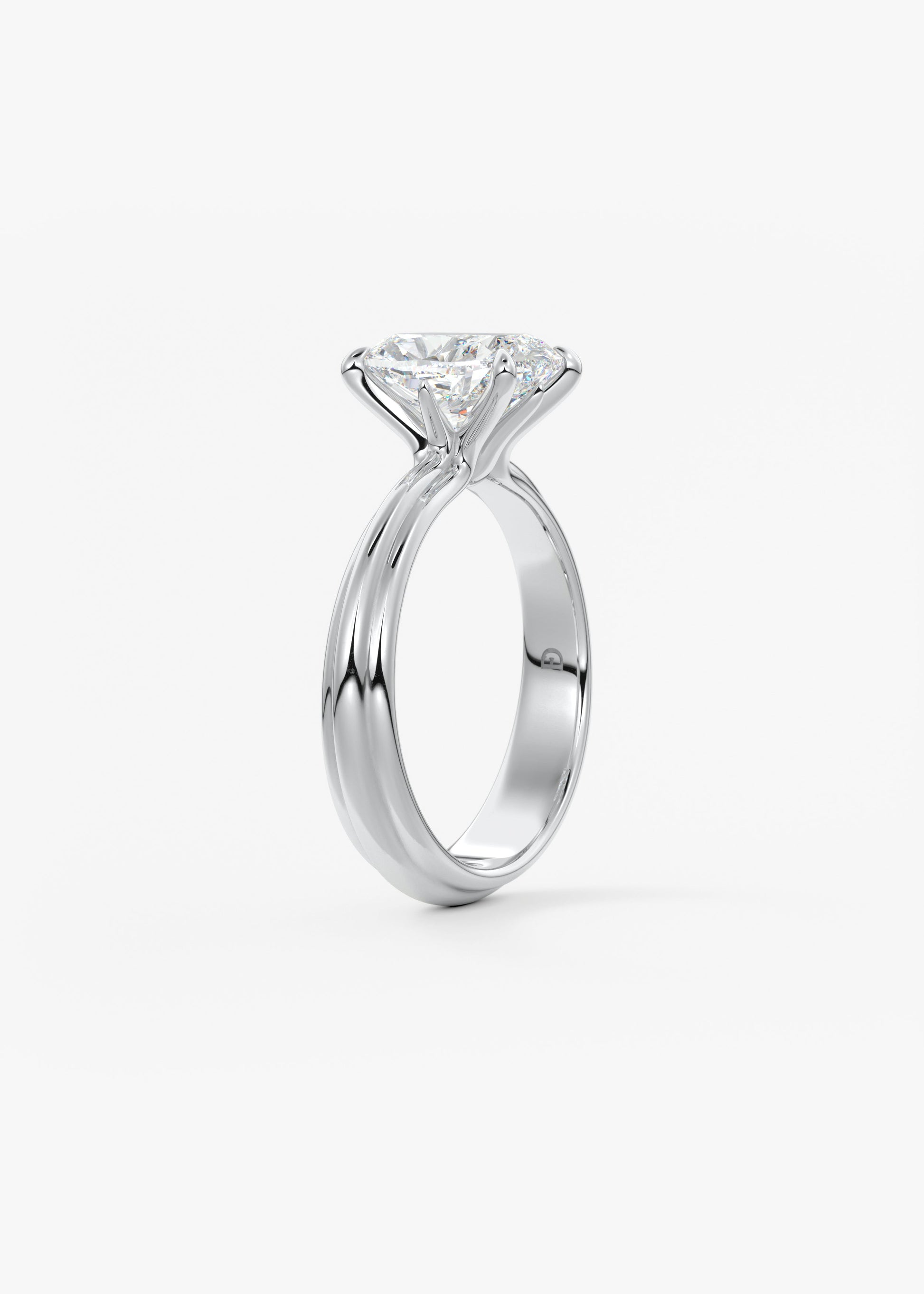 Oval Solitaire With Raised Basket Gallery Lab Grown Diamond Engagement Ring