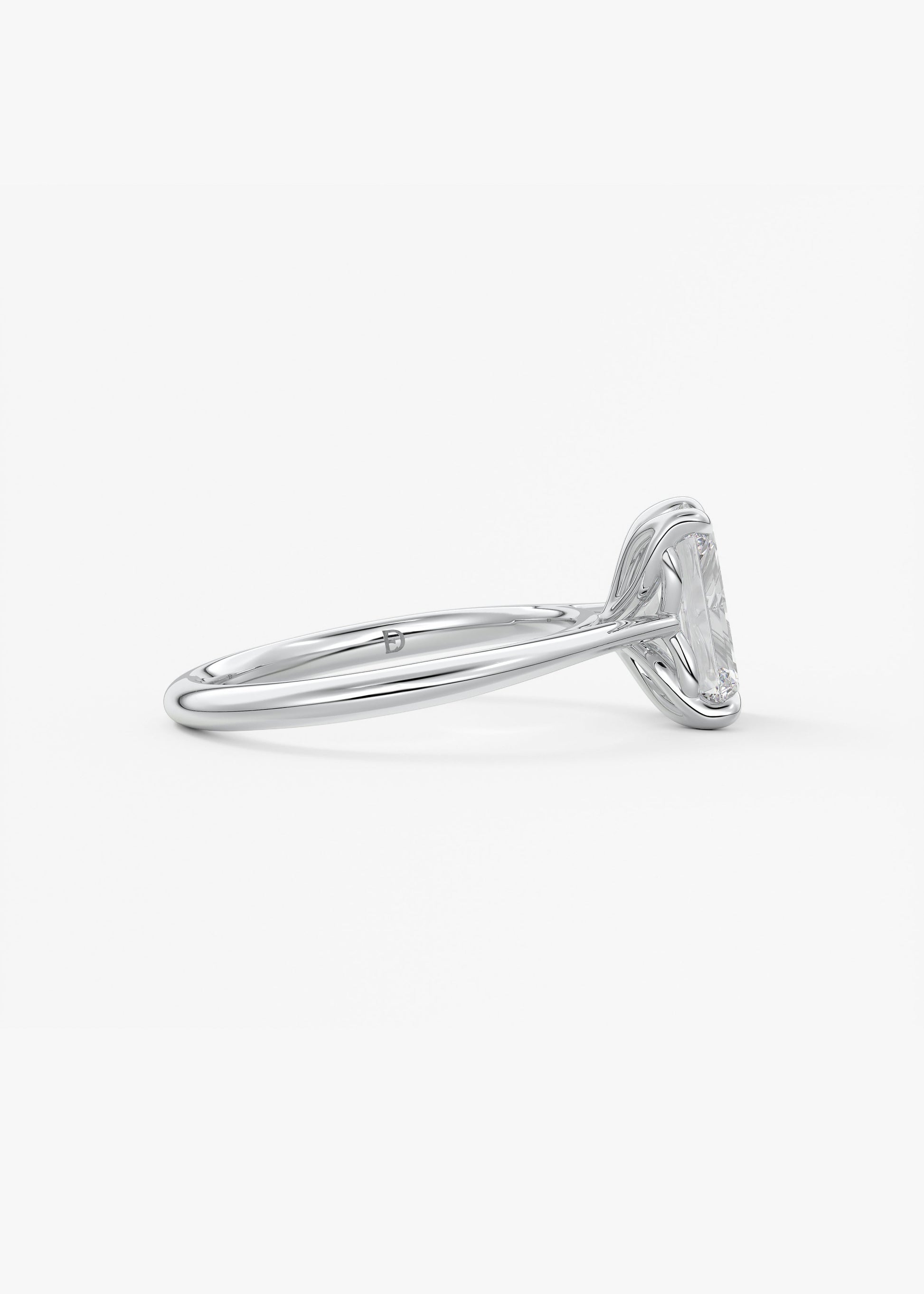 Oval Solitaire With Raised Basket Gallery Lab Grown Diamond Engagement Ring