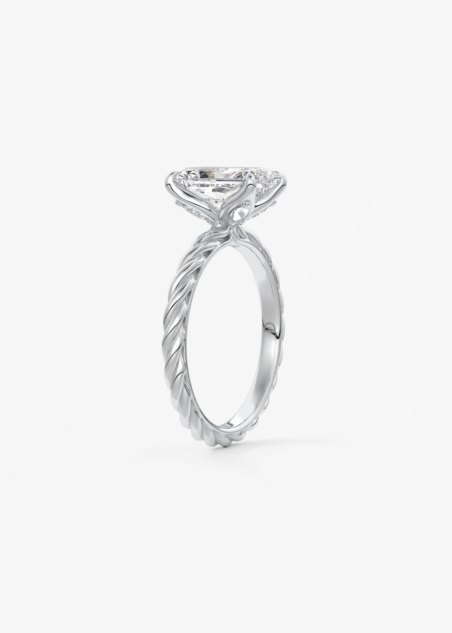 Oval Solitaire With Raised Basket Gallery Lab Grown Diamond Engagement Ring