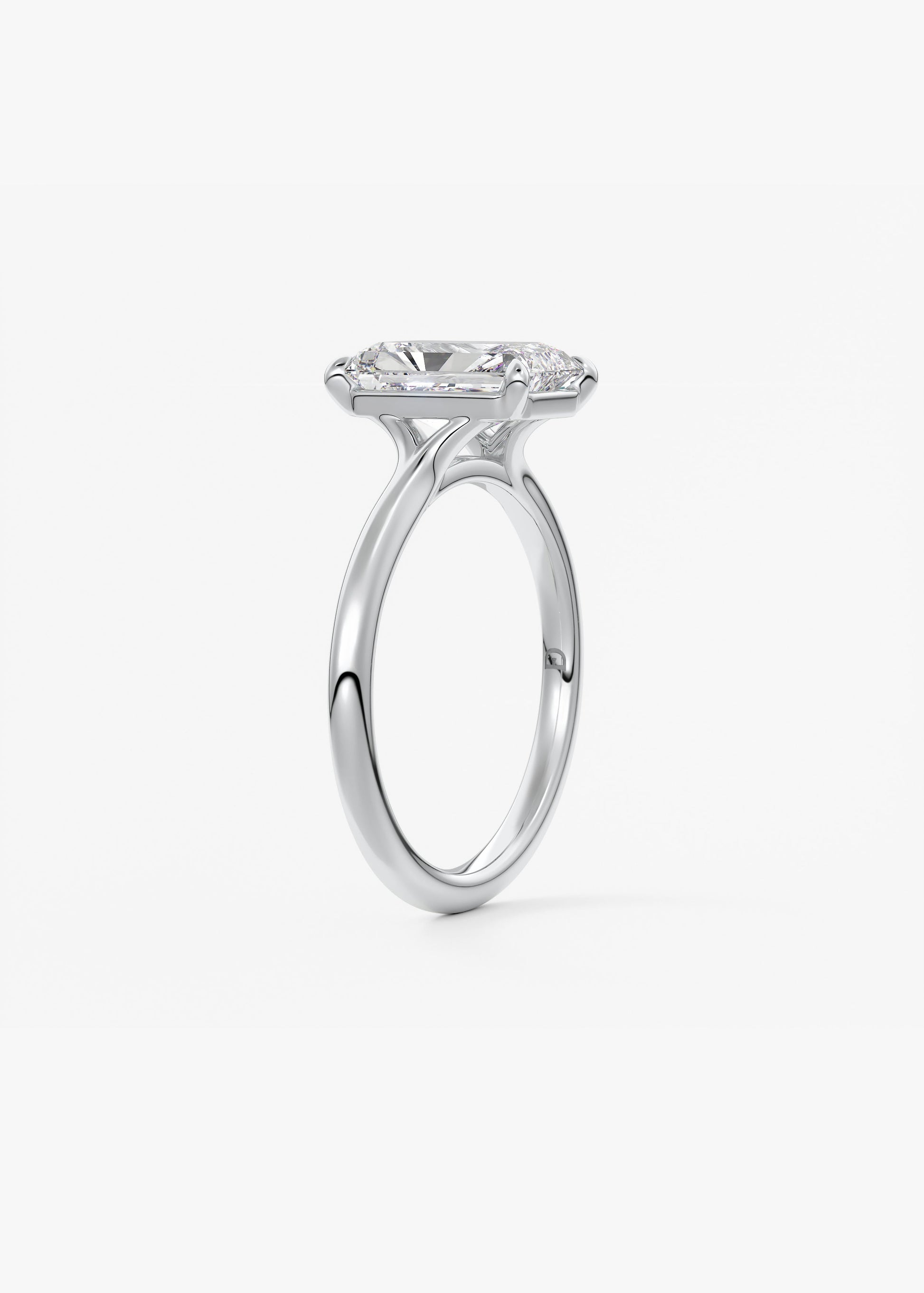 Oval Solitaire With Raised Basket Gallery Lab Grown Diamond Engagement Ring