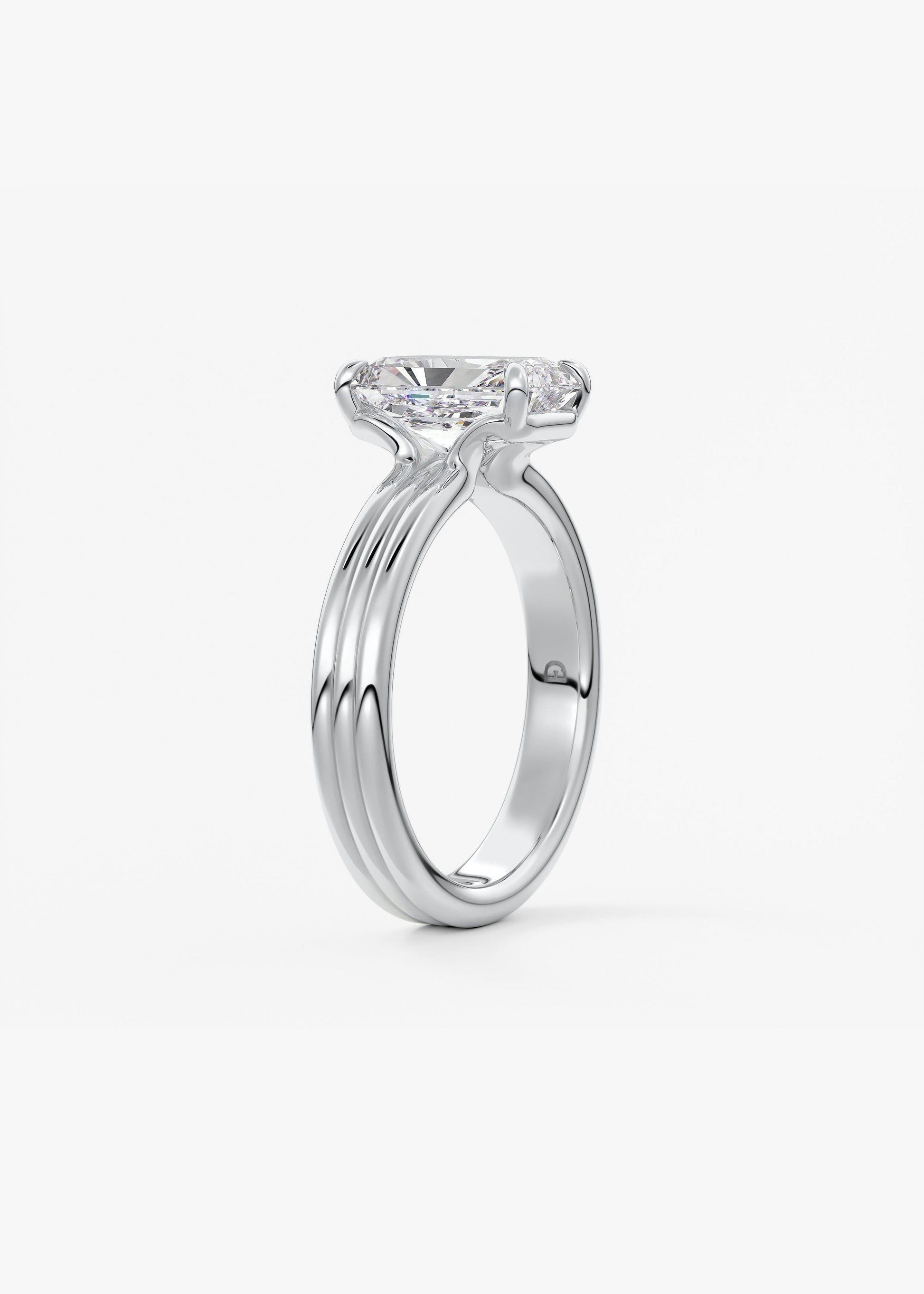 Oval Solitaire With Raised Basket Gallery Lab Grown Diamond Engagement Ring