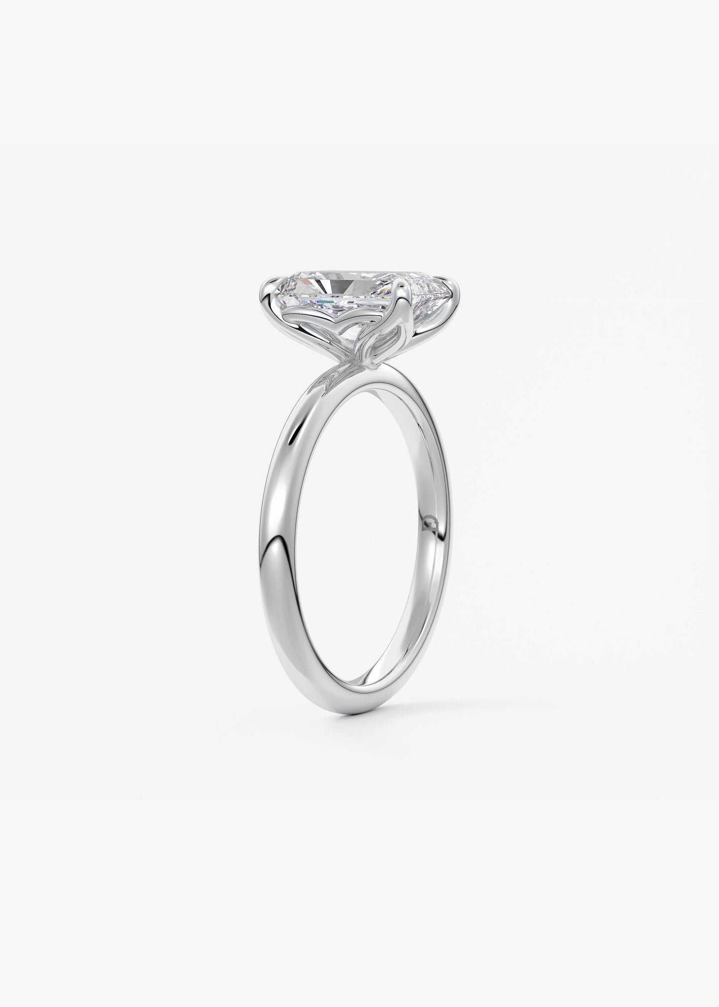 Oval Solitaire With Raised Basket Gallery Lab Grown Diamond Engagement Ring