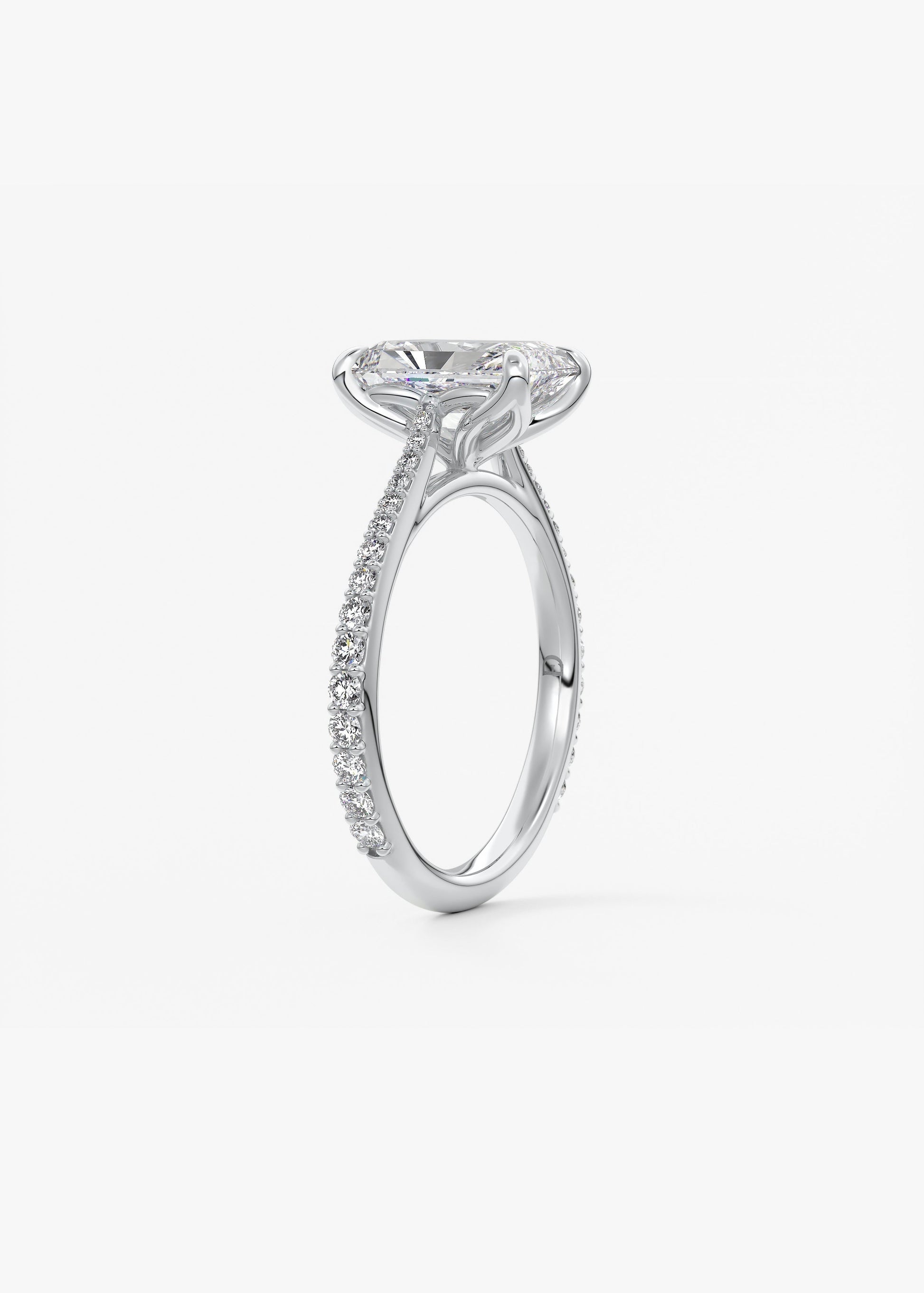 Oval Solitaire With Raised Basket Gallery Lab Grown Diamond Engagement Ring