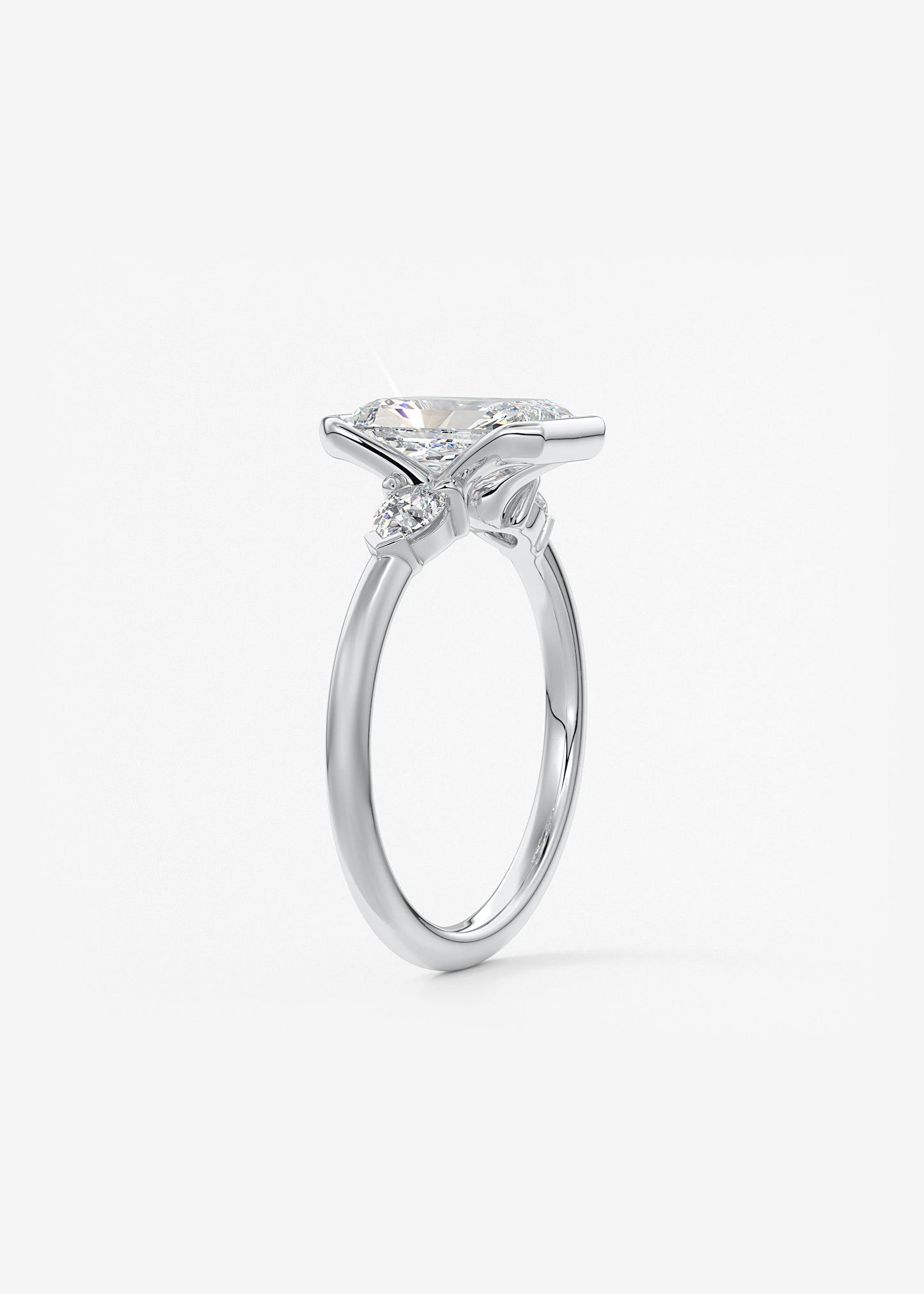 Oval Solitaire With Raised Basket Gallery Lab Grown Diamond Engagement Ring