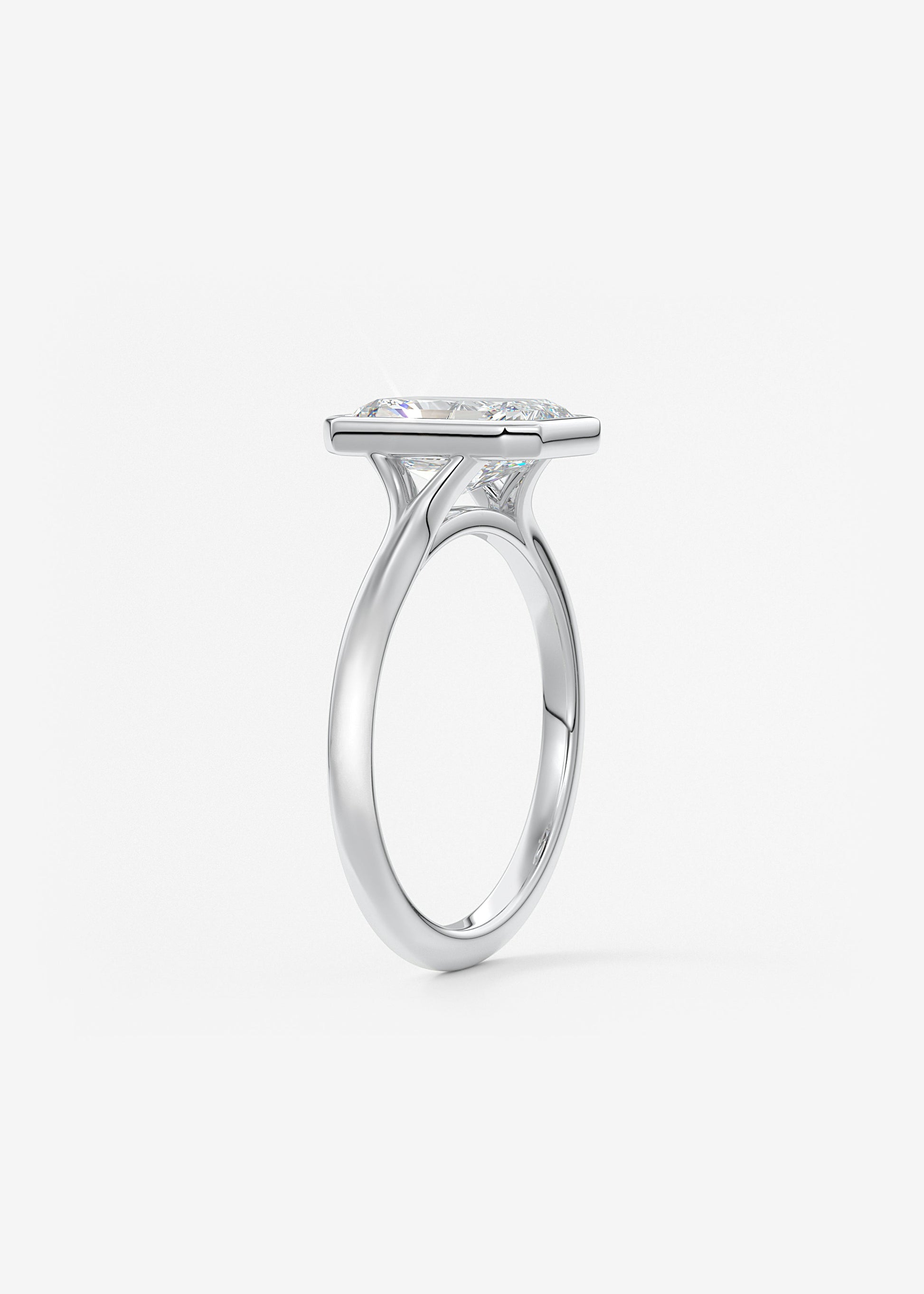 Oval Solitaire With Raised Basket Gallery Lab Grown Diamond Engagement Ring