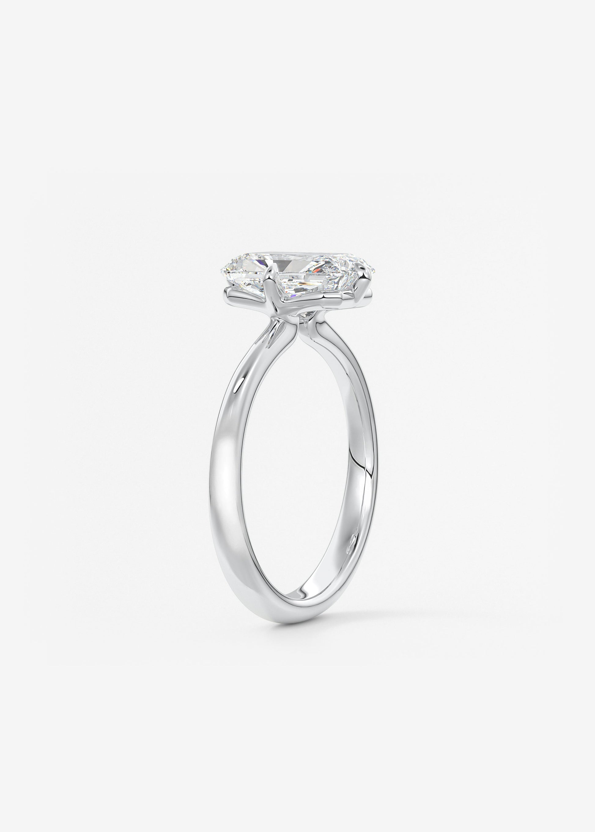 Oval Solitaire With Raised Basket Gallery Lab Grown Diamond Engagement Ring