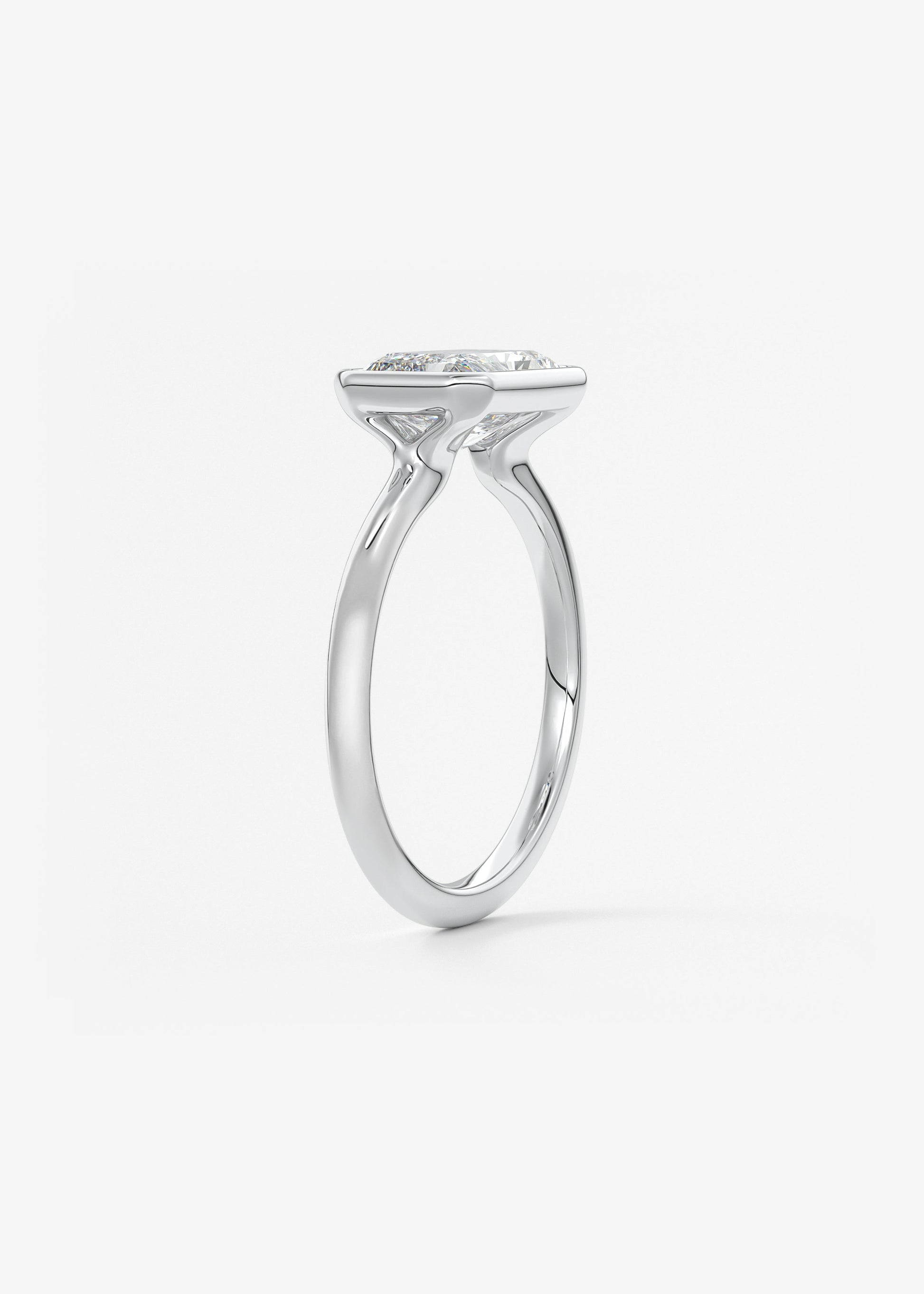 Oval Solitaire With Raised Basket Gallery Lab Grown Diamond Engagement Ring