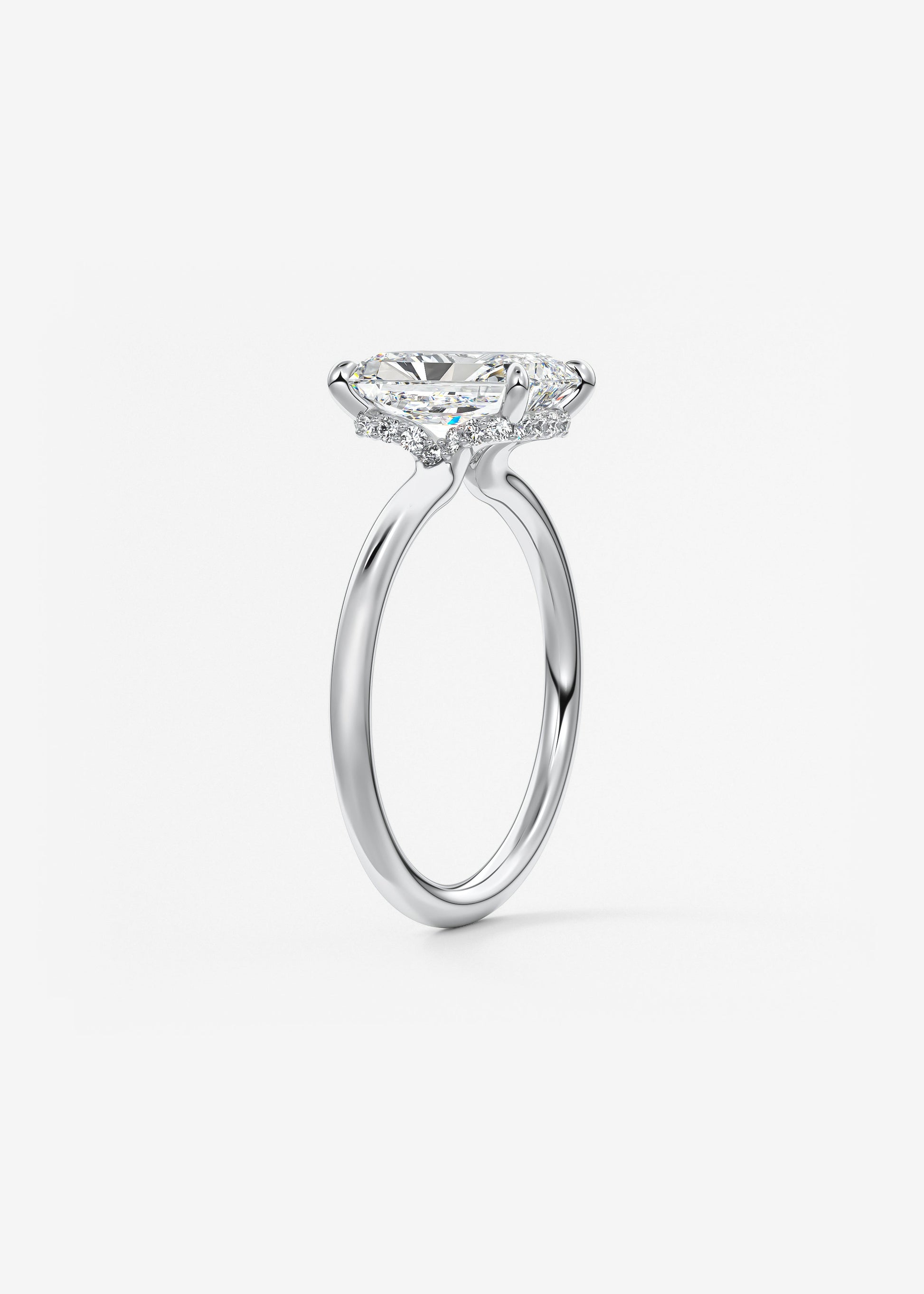 Oval Solitaire With Raised Basket Gallery Lab Grown Diamond Engagement Ring