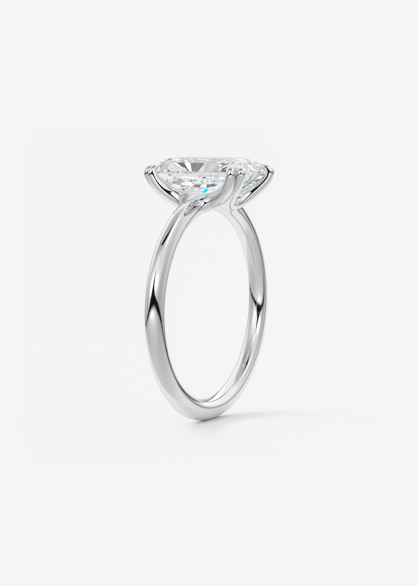 Oval Solitaire With Raised Basket Gallery Lab Grown Diamond Engagement Ring