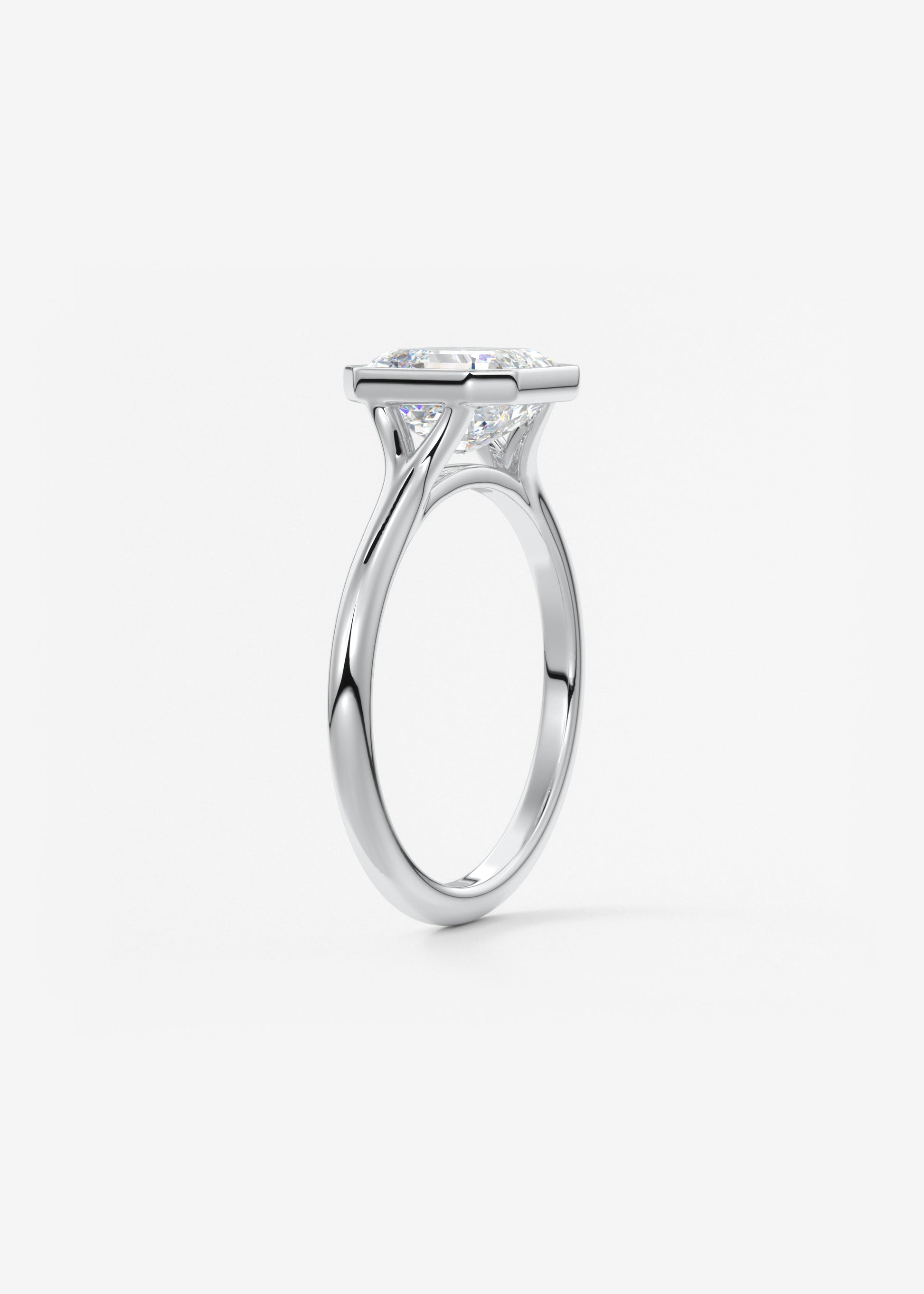 Oval Solitaire With Raised Basket Gallery Lab Grown Diamond Engagement Ring