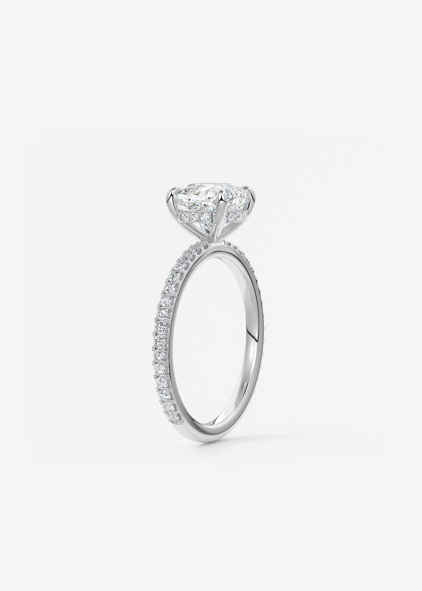 Oval Solitaire With Raised Basket Gallery Lab Grown Diamond Engagement Ring