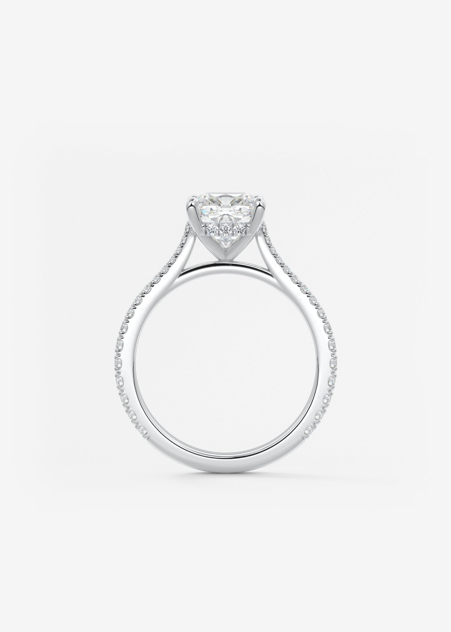 Oval Solitaire With Raised Basket Gallery Lab Grown Diamond Engagement Ring