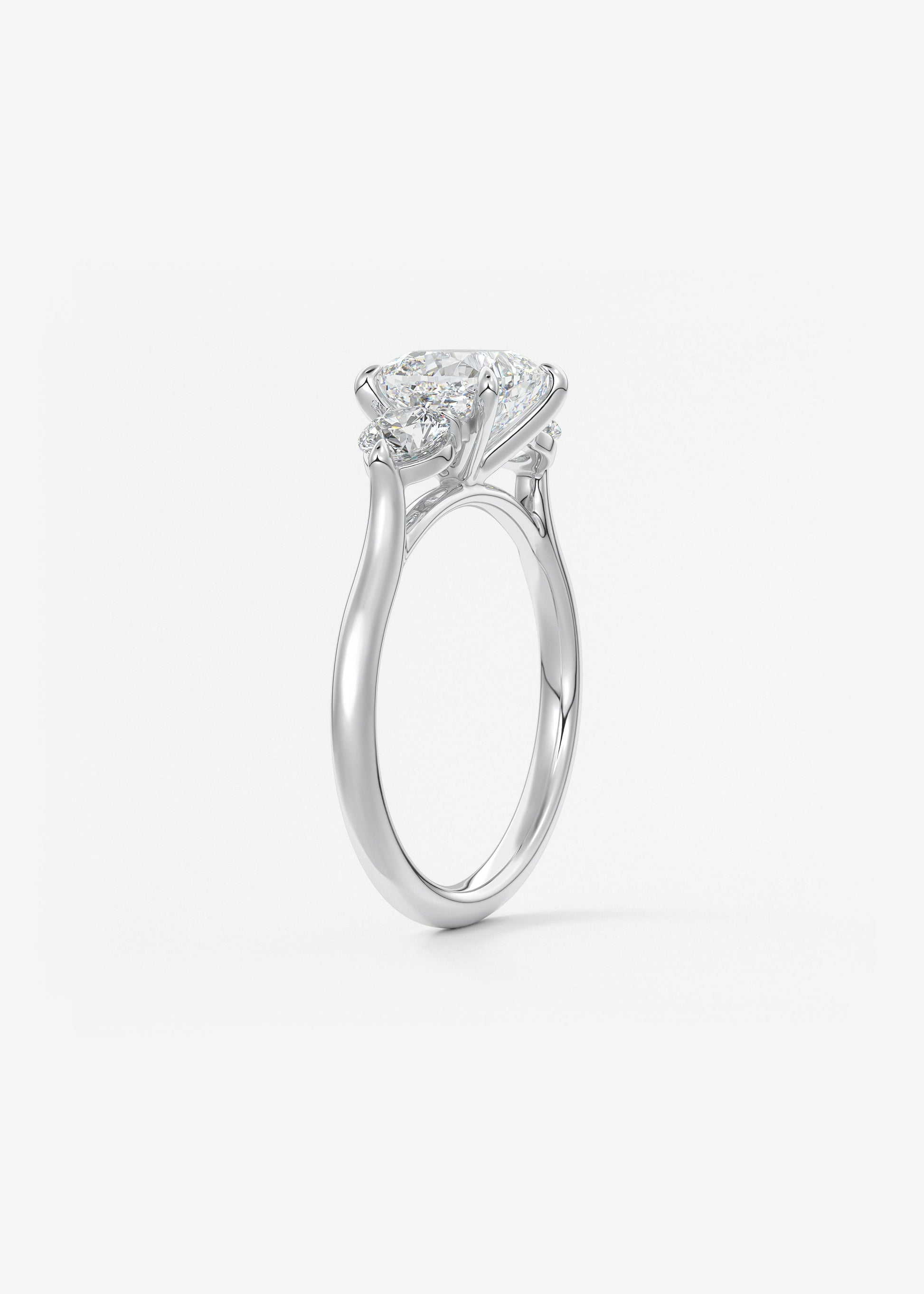 Oval Solitaire With Raised Basket Gallery Lab Grown Diamond Engagement Ring