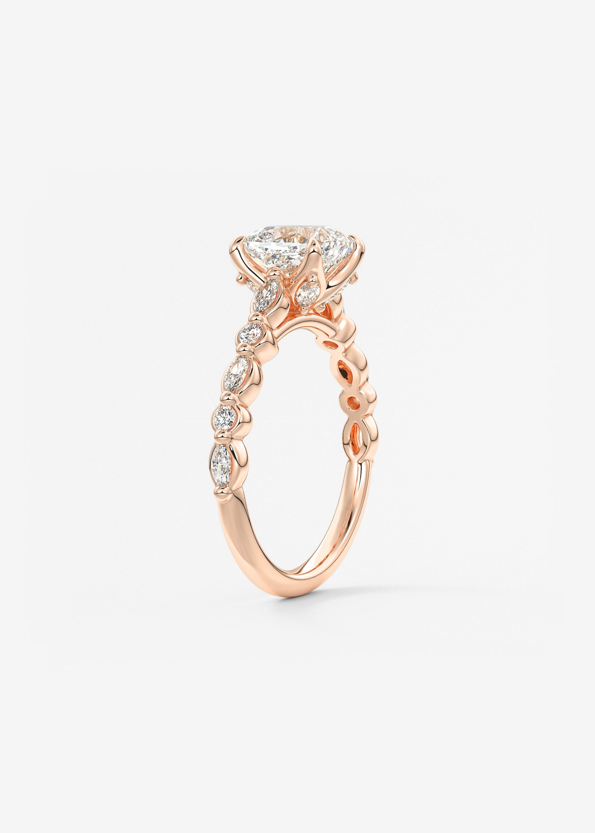 Oval Solitaire With Raised Basket Gallery Lab Grown Diamond Engagement Ring
