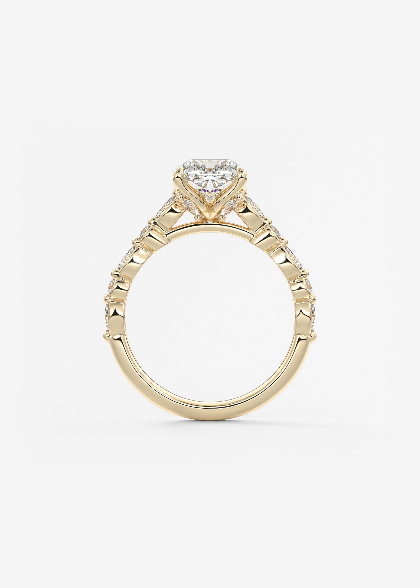 Oval Solitaire With Raised Basket Gallery Lab Grown Diamond Engagement Ring