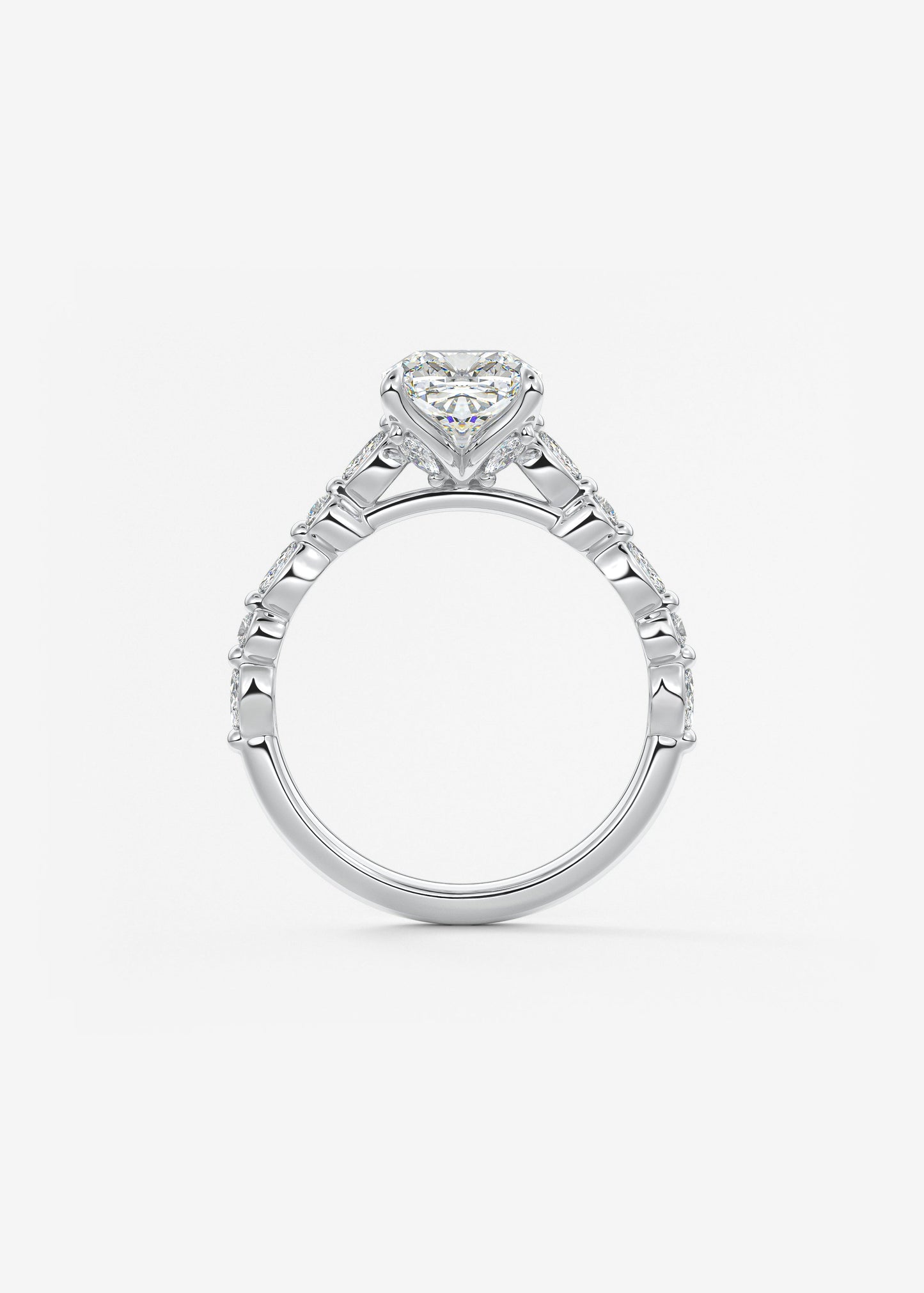 Oval Solitaire With Raised Basket Gallery Lab Grown Diamond Engagement Ring