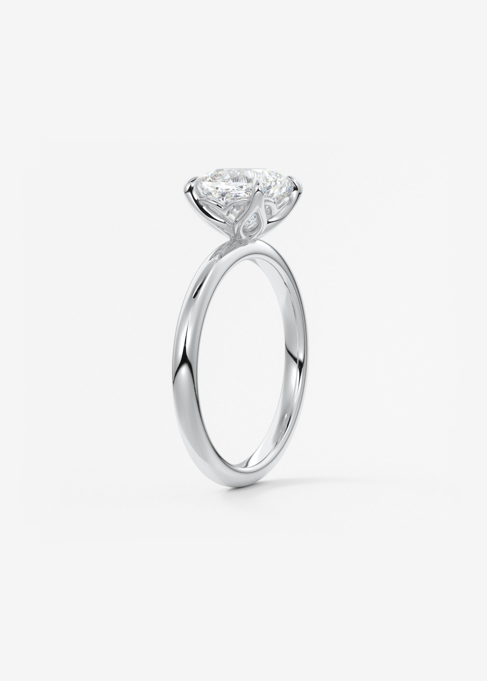 Oval Solitaire With Raised Basket Gallery Lab Grown Diamond Engagement Ring