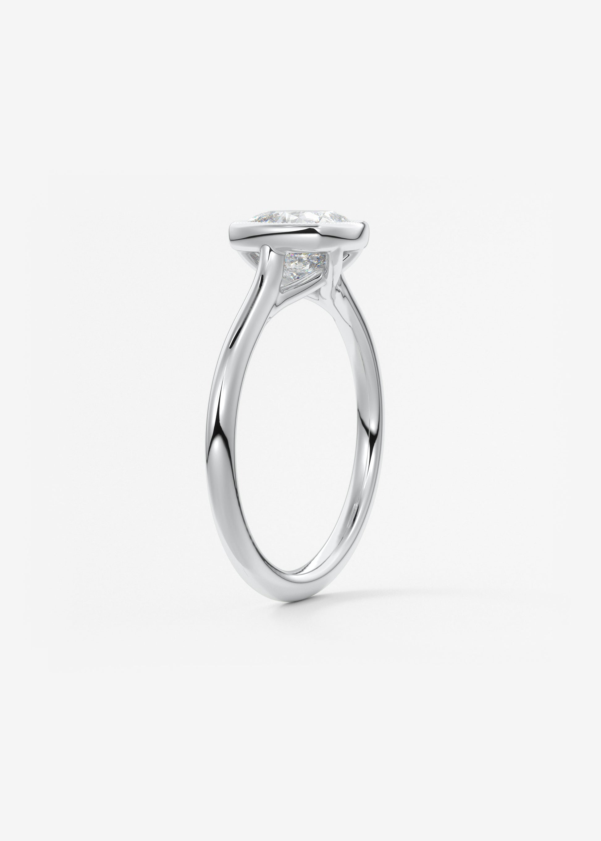 Oval Solitaire With Raised Basket Gallery Lab Grown Diamond Engagement Ring