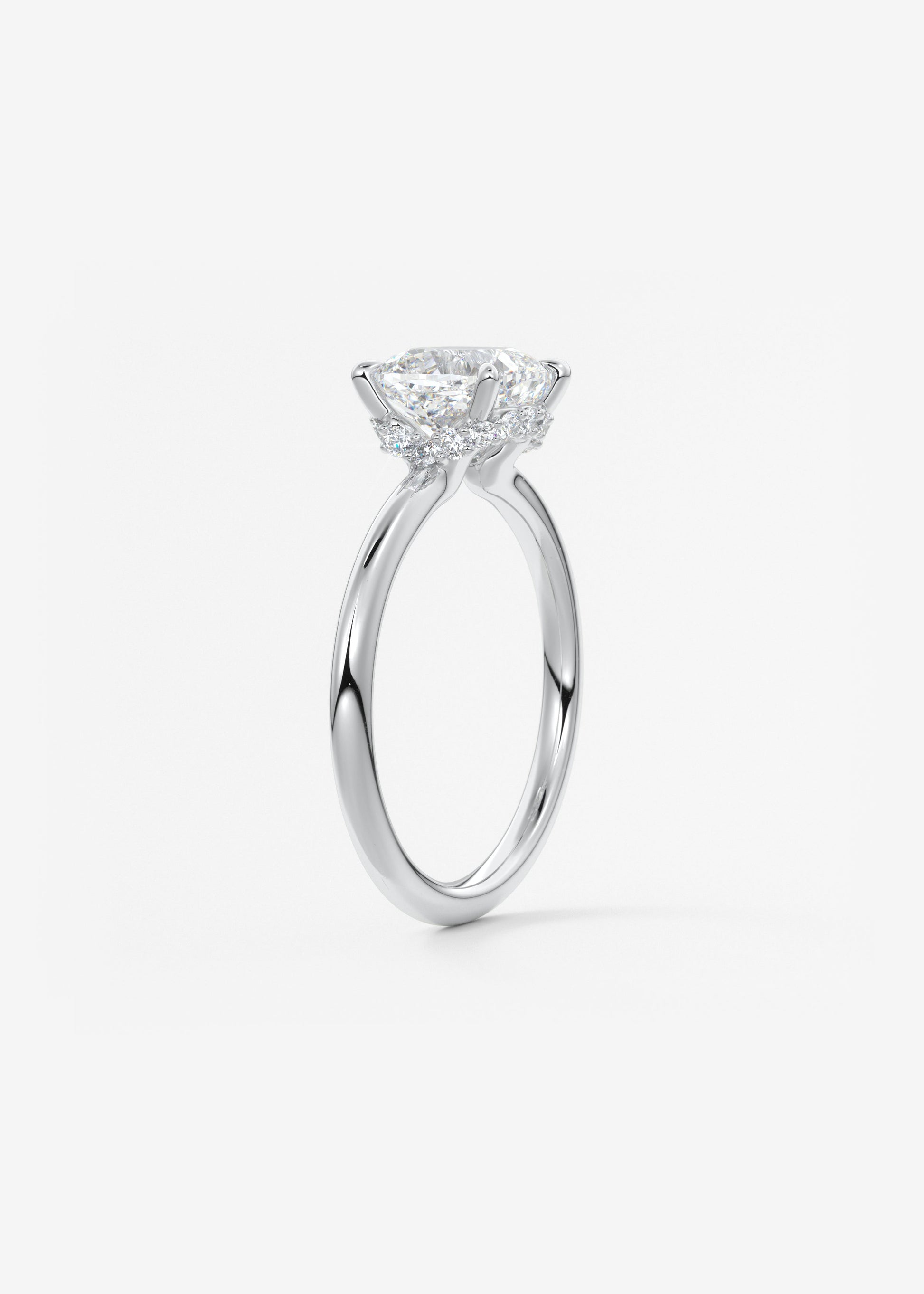 Oval Solitaire With Raised Basket Gallery Lab Grown Diamond Engagement Ring