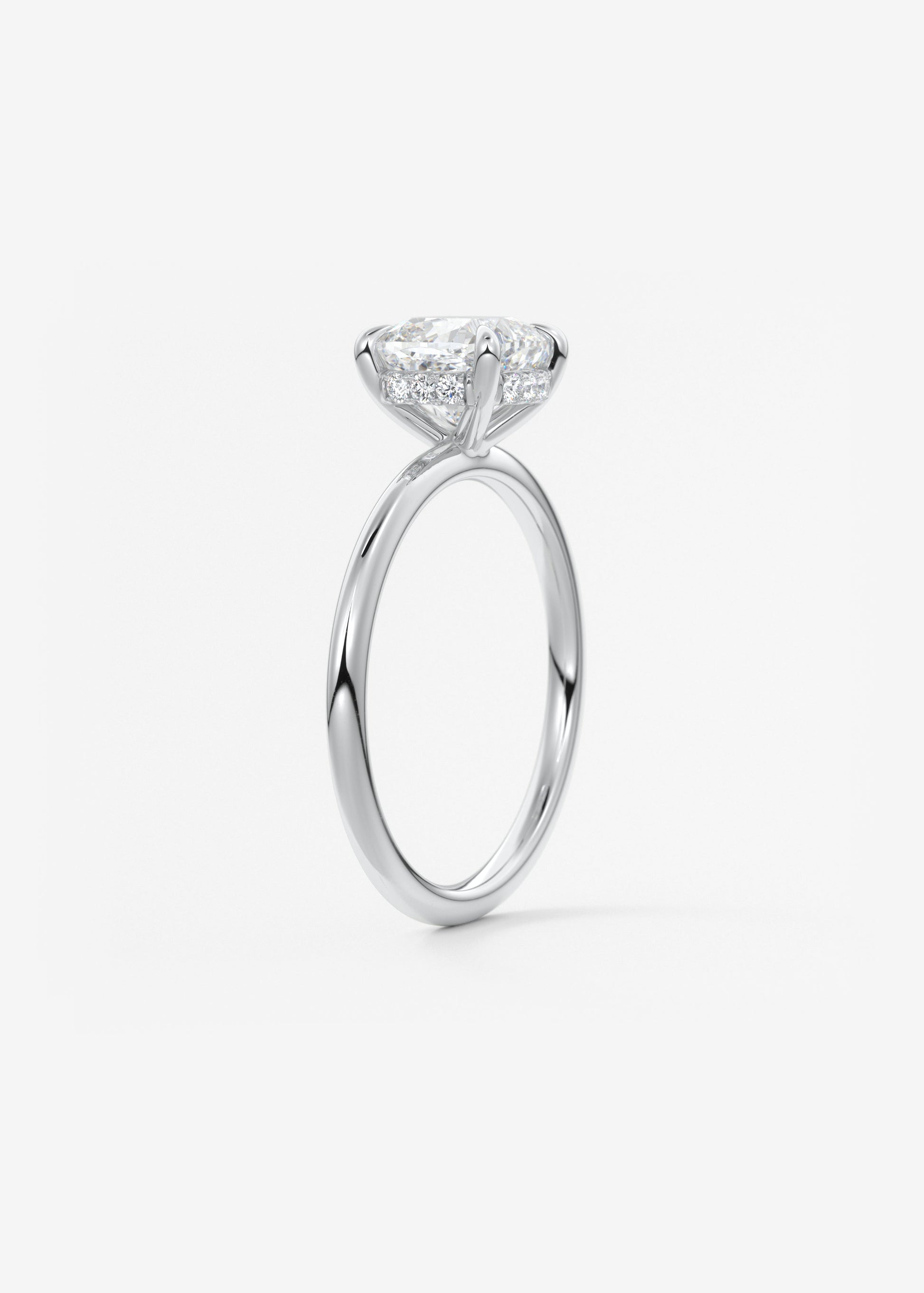 Oval Solitaire With Raised Basket Gallery Lab Grown Diamond Engagement Ring