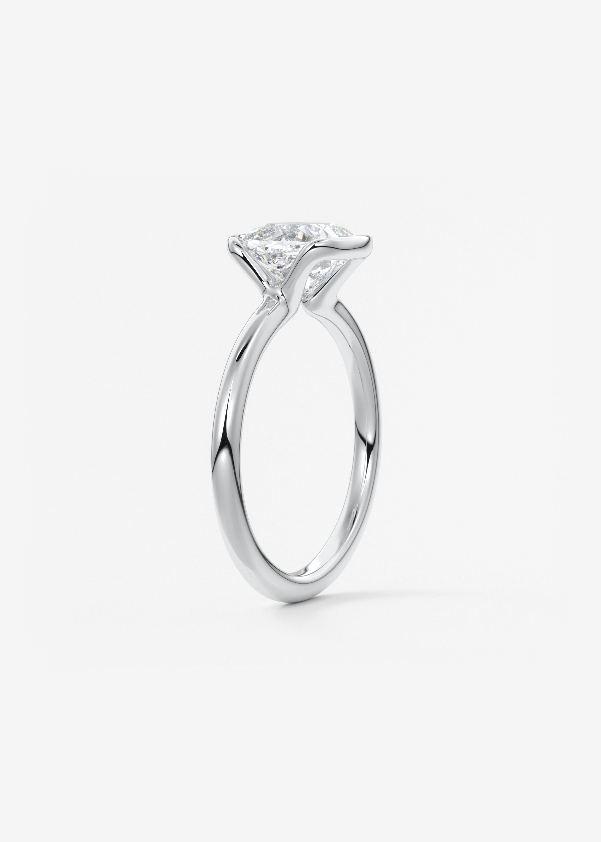 Oval Solitaire With Raised Basket Gallery Lab Grown Diamond Engagement Ring