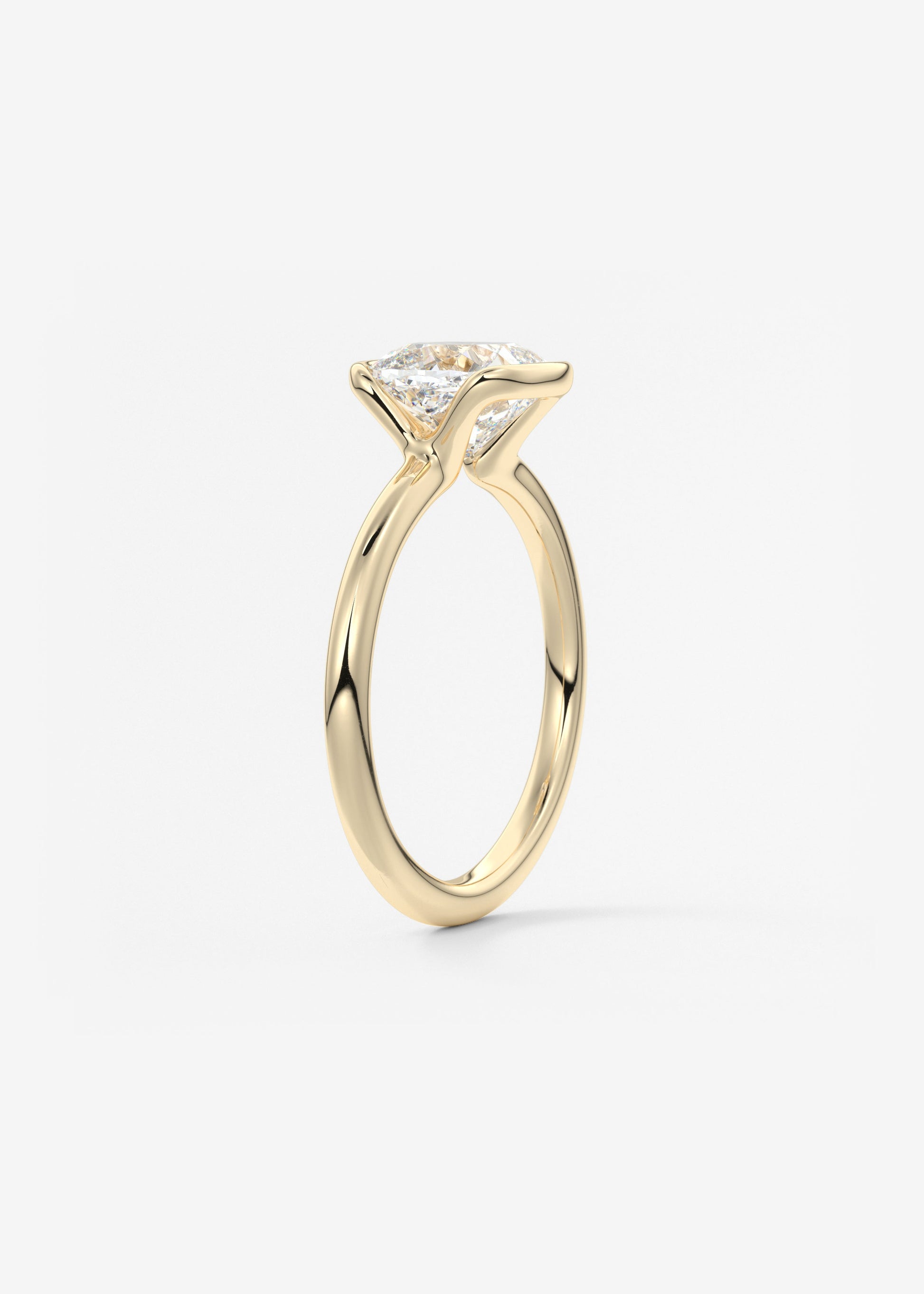 Oval Solitaire With Raised Basket Gallery Lab Grown Diamond Engagement Ring