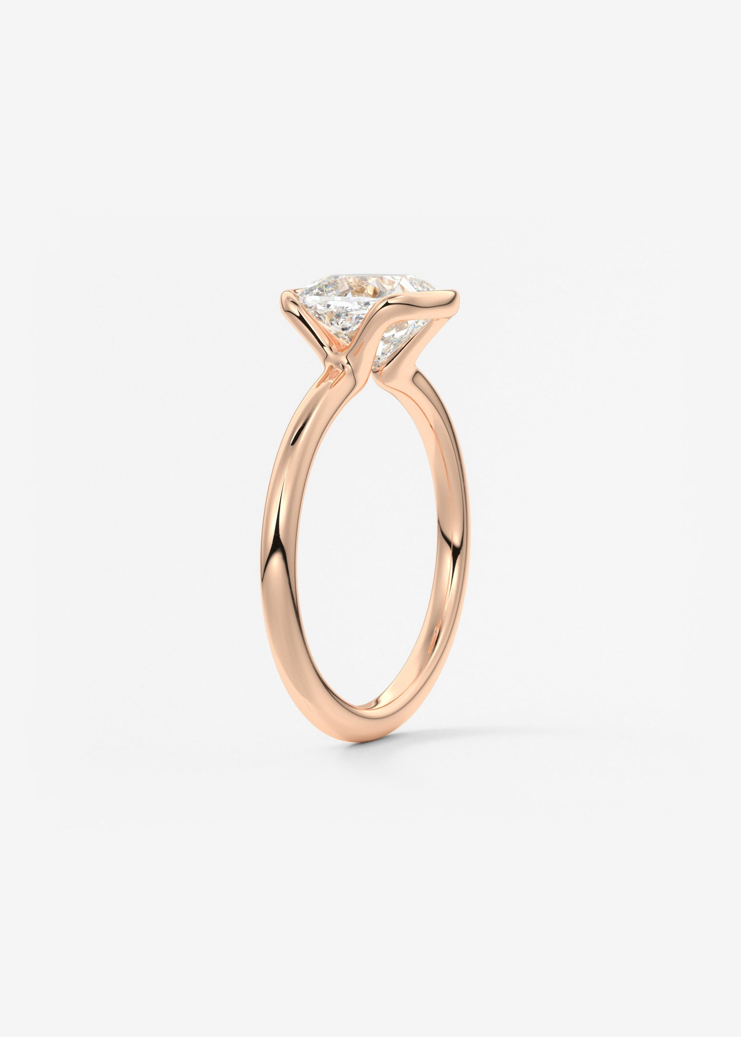 Oval Solitaire With Raised Basket Gallery Lab Grown Diamond Engagement Ring
