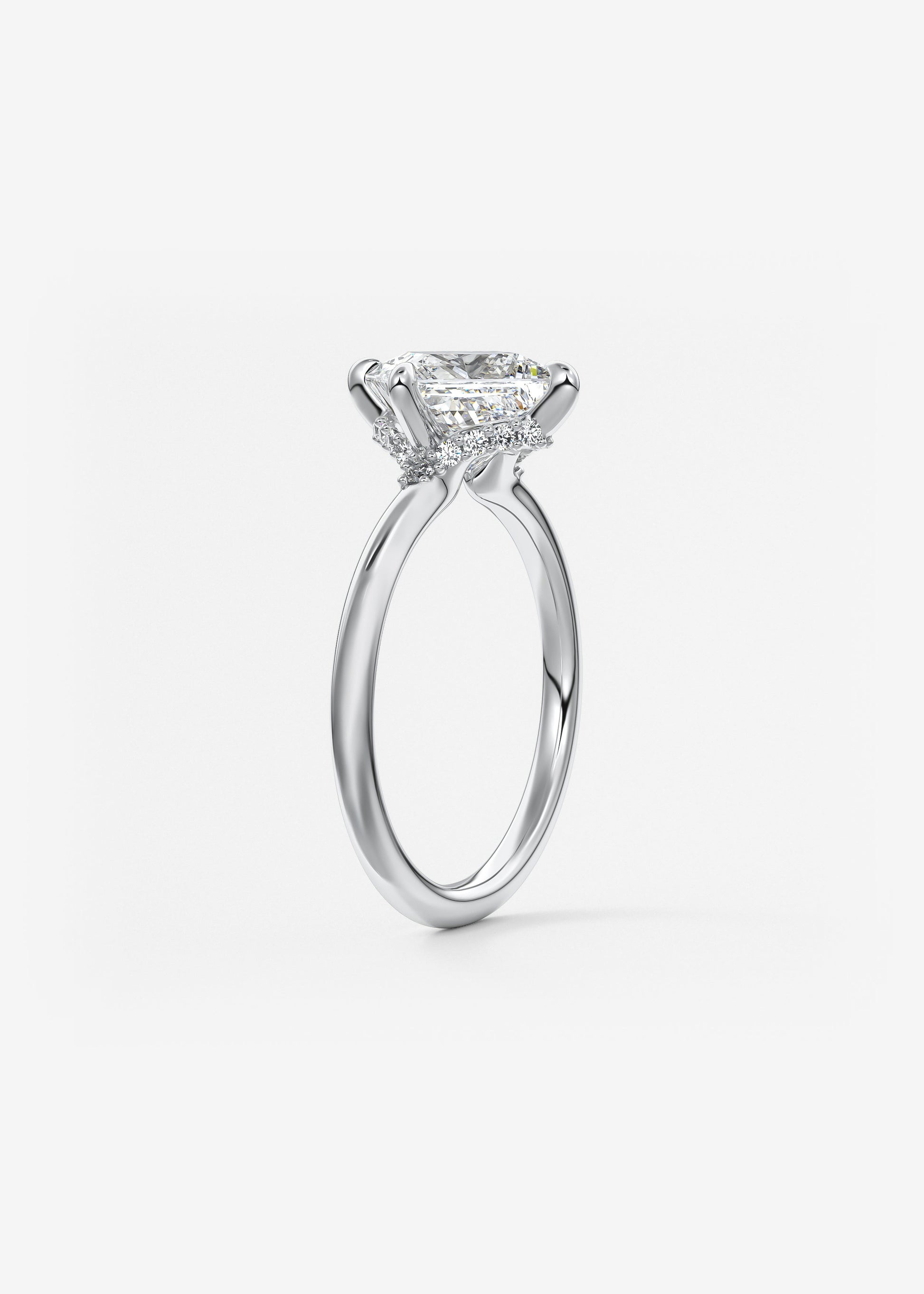 Oval Solitaire With Raised Basket Gallery Lab Grown Diamond Engagement Ring