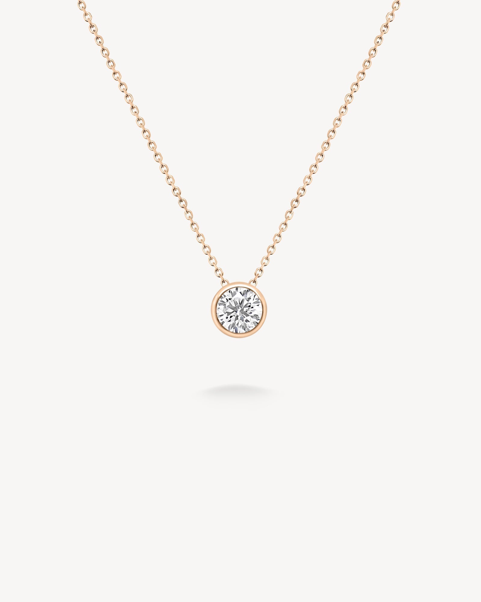 1.0 CT Round Bezel Solitaire Lab Grown Diamond Necklace