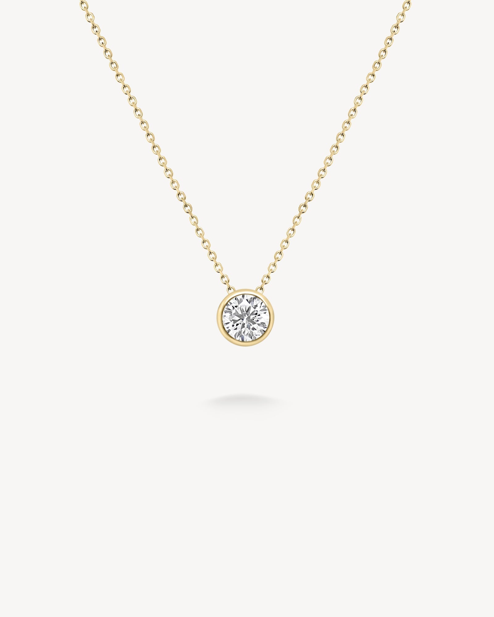 1.0 CT Round Bezel Solitaire Lab Grown Diamond Necklace