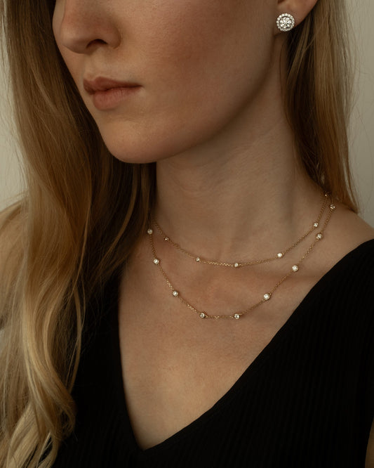 1.0 CT Round Bezel Solitaire Lab Grown Diamond Necklace