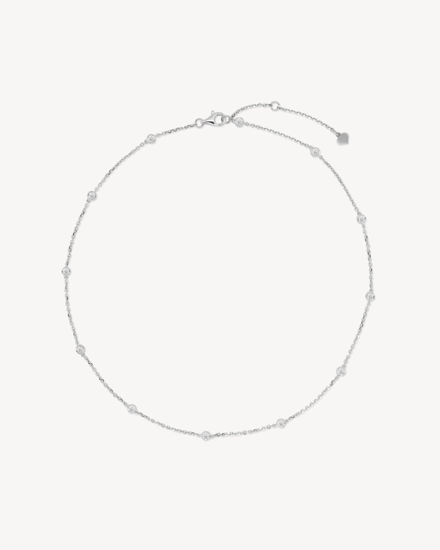 1.0 CT Round Bezel Solitaire Lab Grown Diamond Necklace