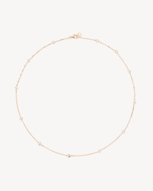 1.0 CT Round Bezel Solitaire Lab Grown Diamond Necklace