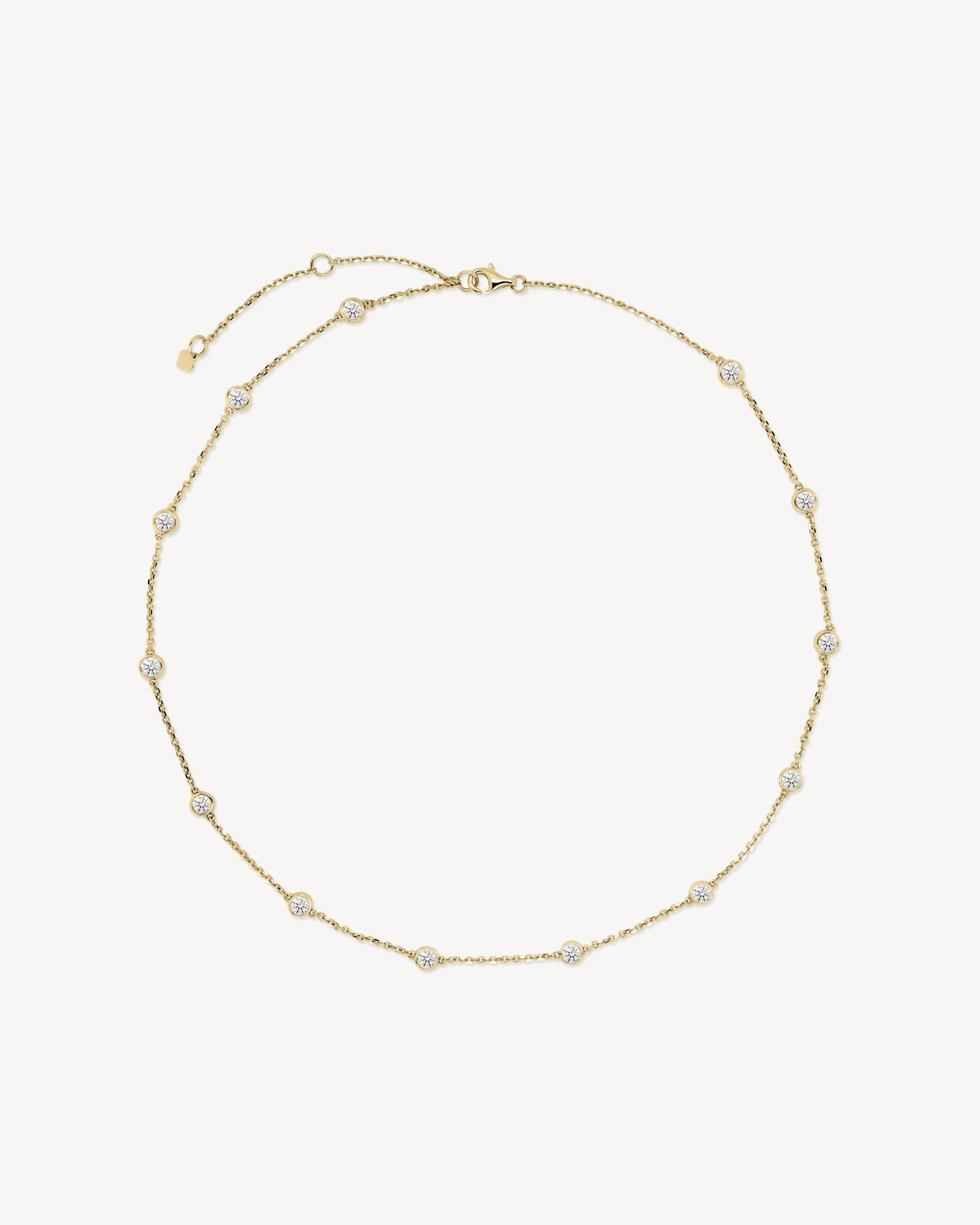 1.0 CT Round Bezel Solitaire Lab Grown Diamond Necklace