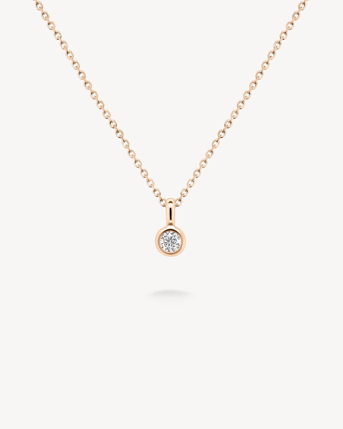 1.0 CT Round Bezel Solitaire Lab Grown Diamond Necklace